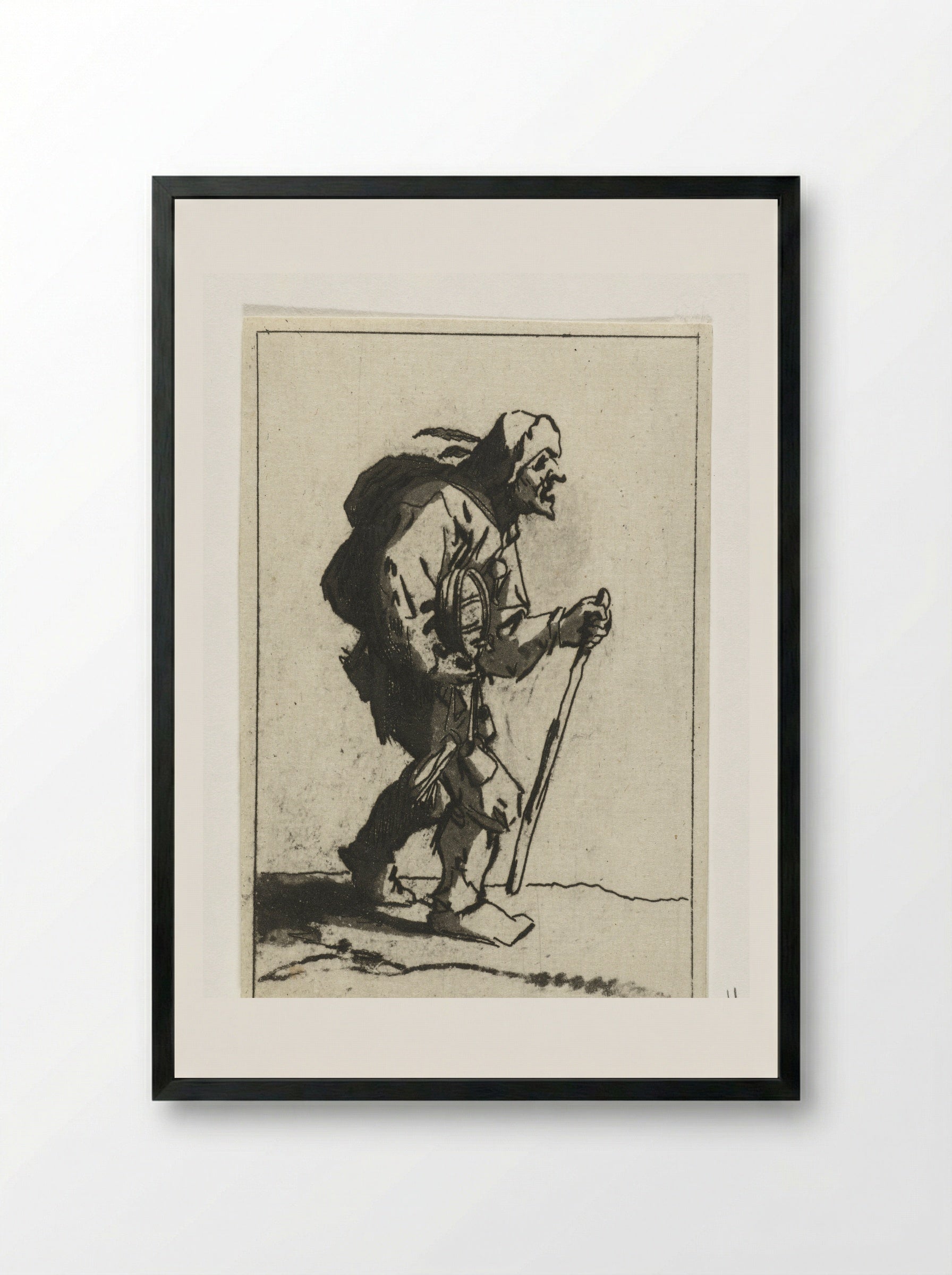 Inkt- en pennenkoopman - Anthonie van den Bos - Framed Print Black