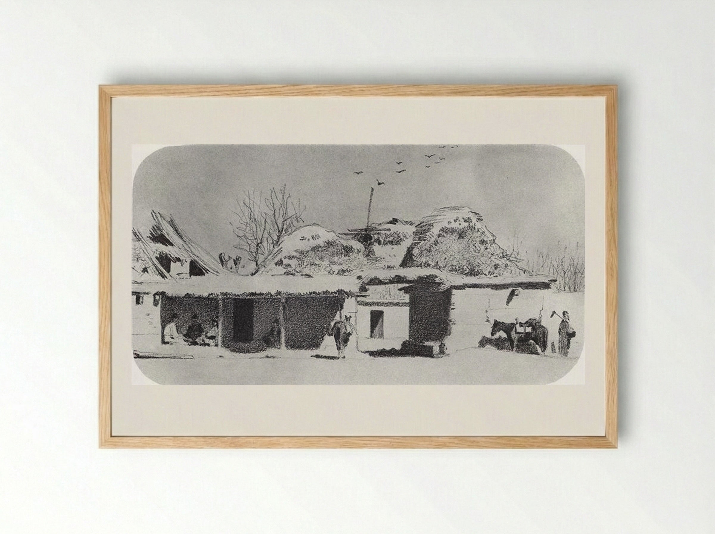 Inn near Tashkent - Vasily Vereshchagin - Framed Print Wood
