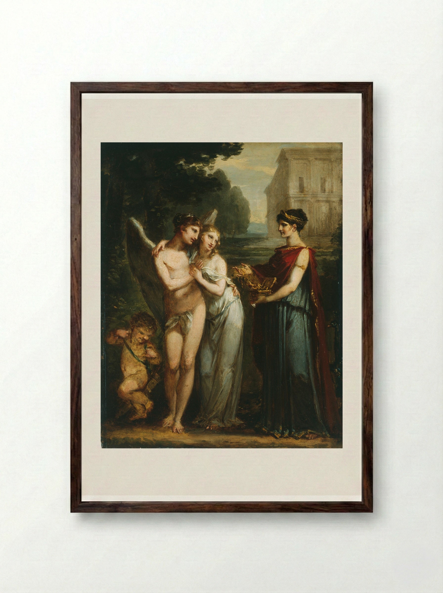 Innocence Preferring Love to Wealth - Pierre-Paul Prud'hon - Framed Print Dark Wood