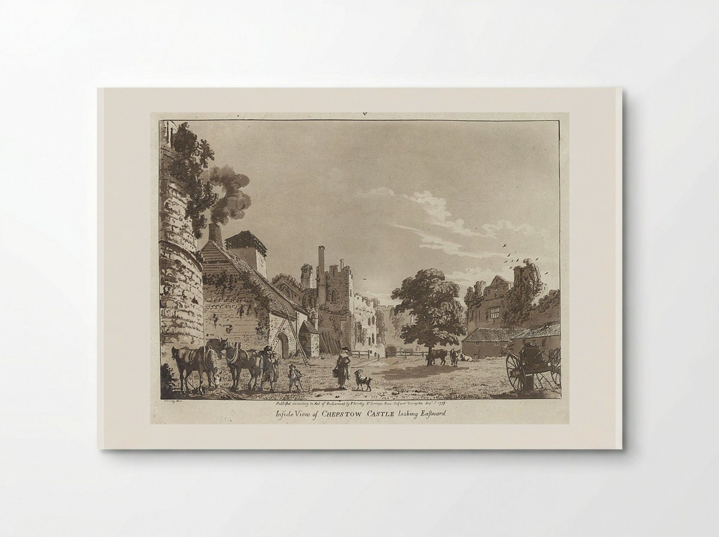 Inside View of Chepstow Castle Looking Eastward - Paul Sandby - Poster