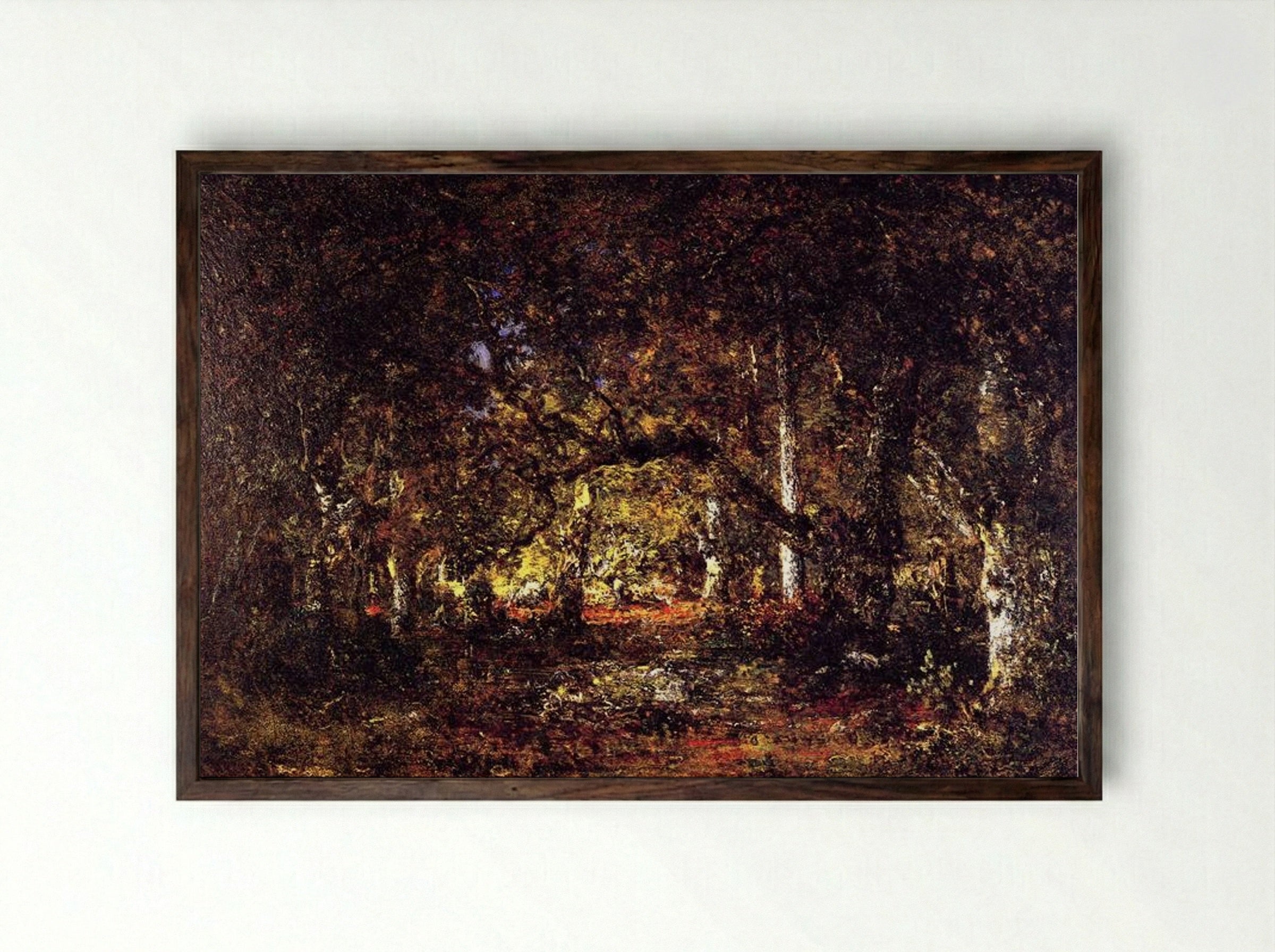 Inside the Forest - Théodore Rousseau - Framed Print Dark Wood
