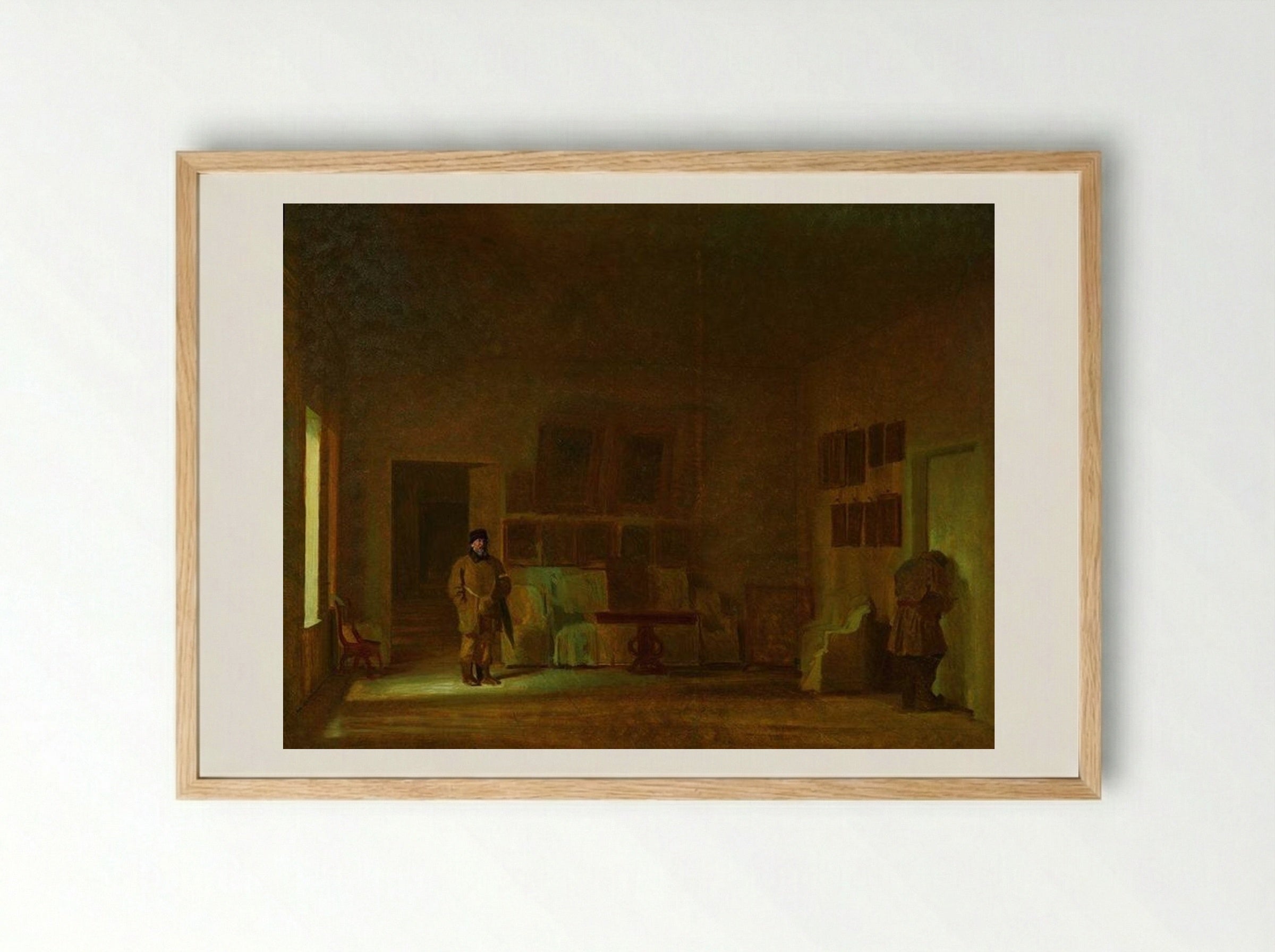 Inspection of the Old House - Ivan Kramskoy - Framed Print Wood