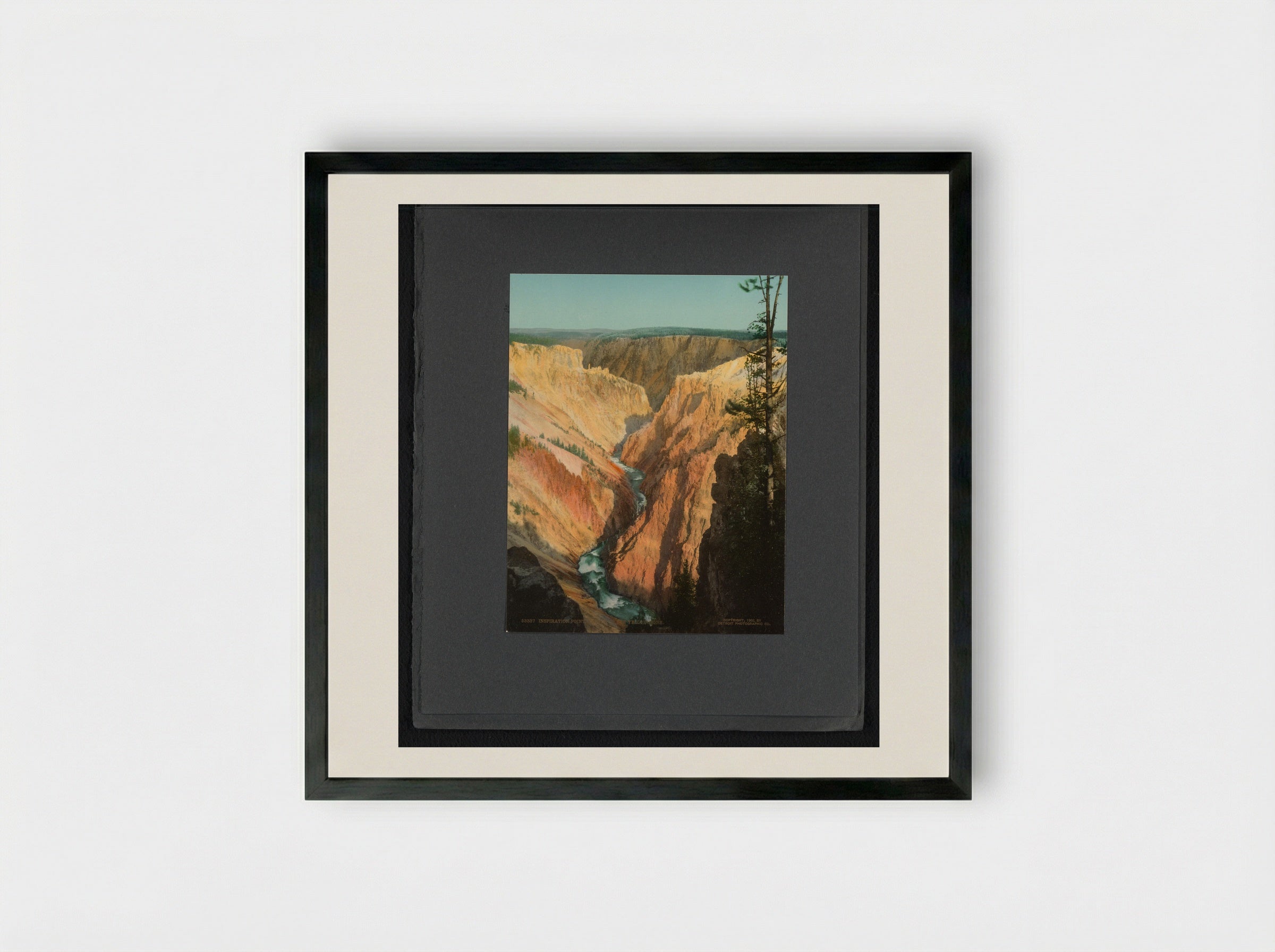 Inspiration Point, Yellowstone National Park - William Henry Jackson - Framed Print Black
