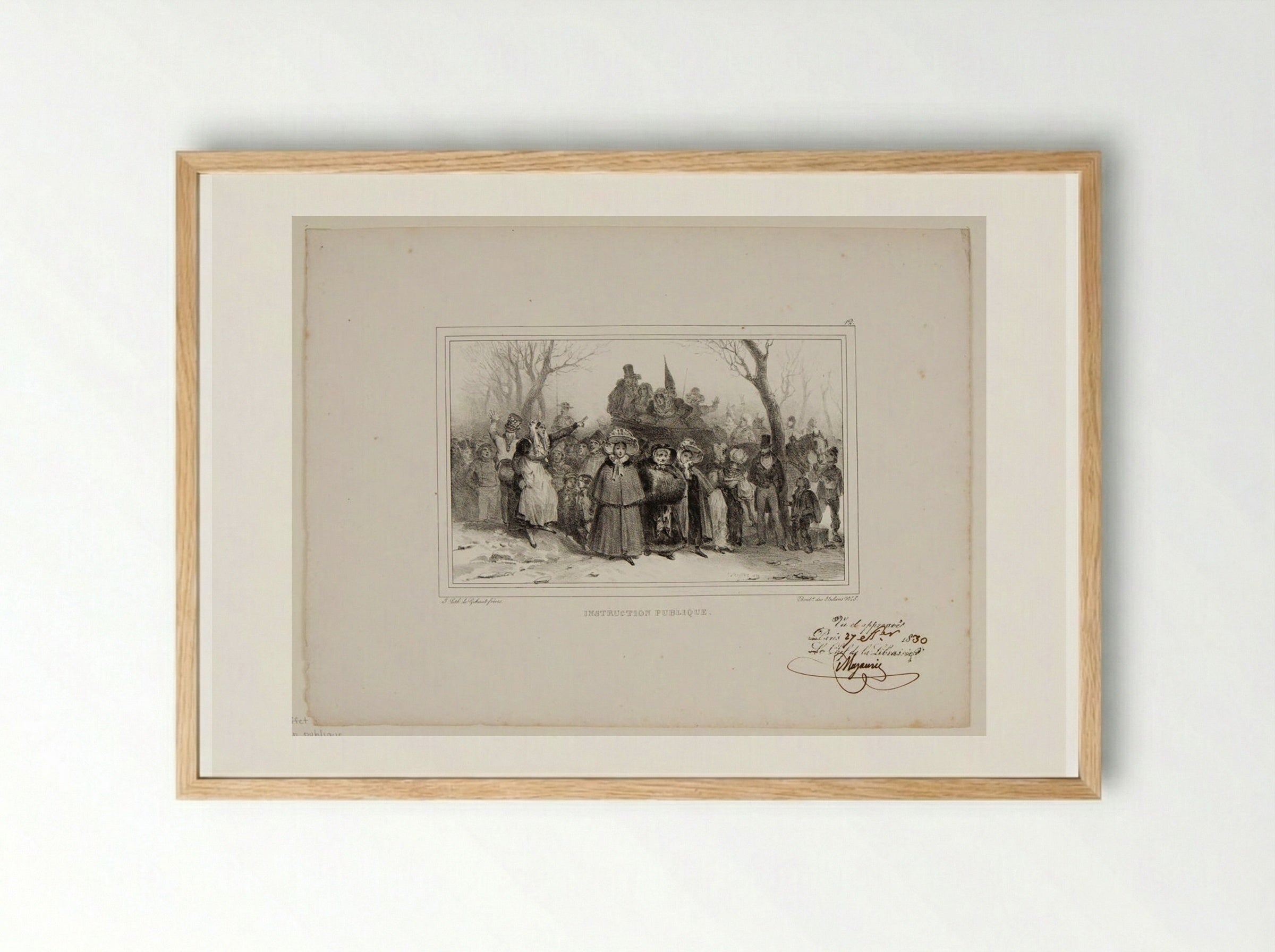 Instruction Publique - Denis-Auguste-Marie Raffet - Framed Print Wood