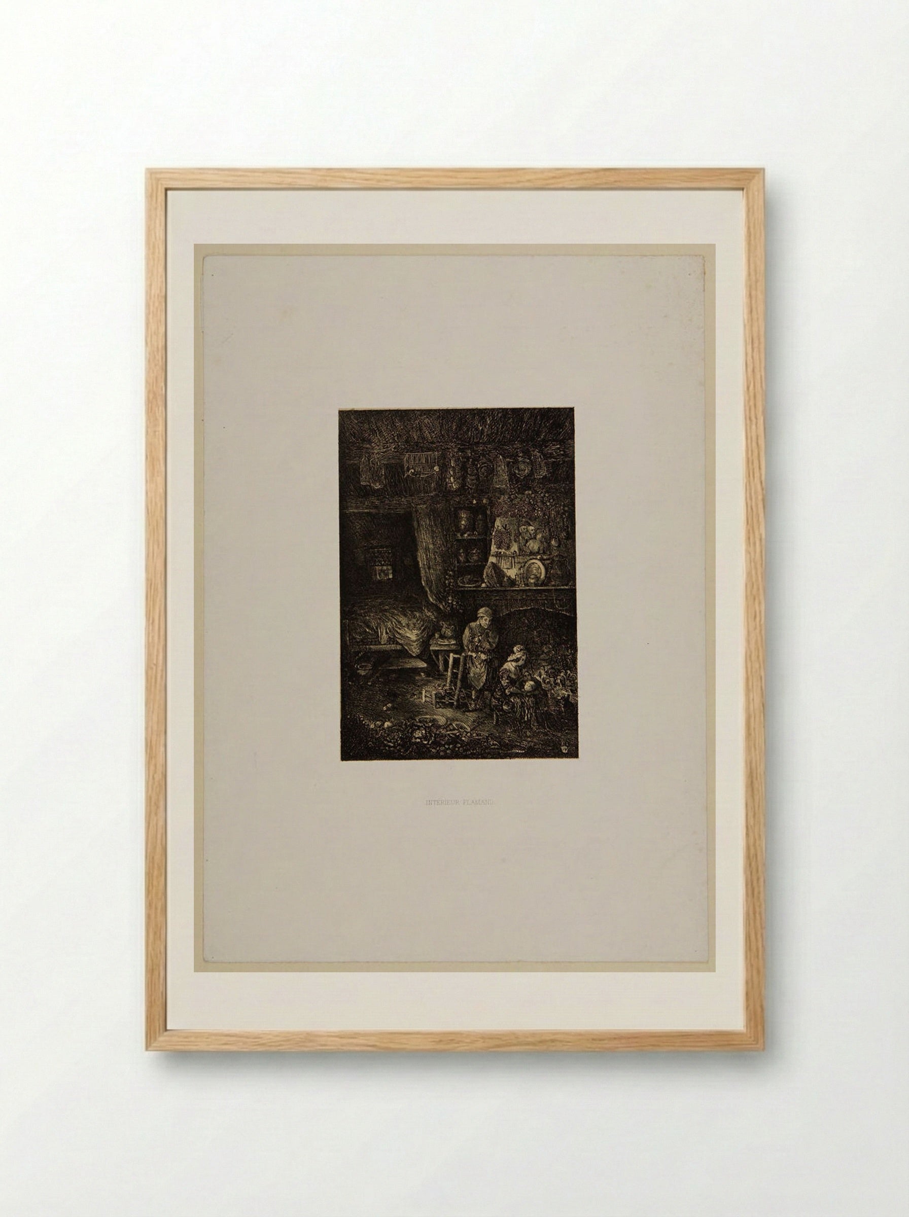 Intérieur flamand - Rodolphe Bresdin - Framed Print Wood