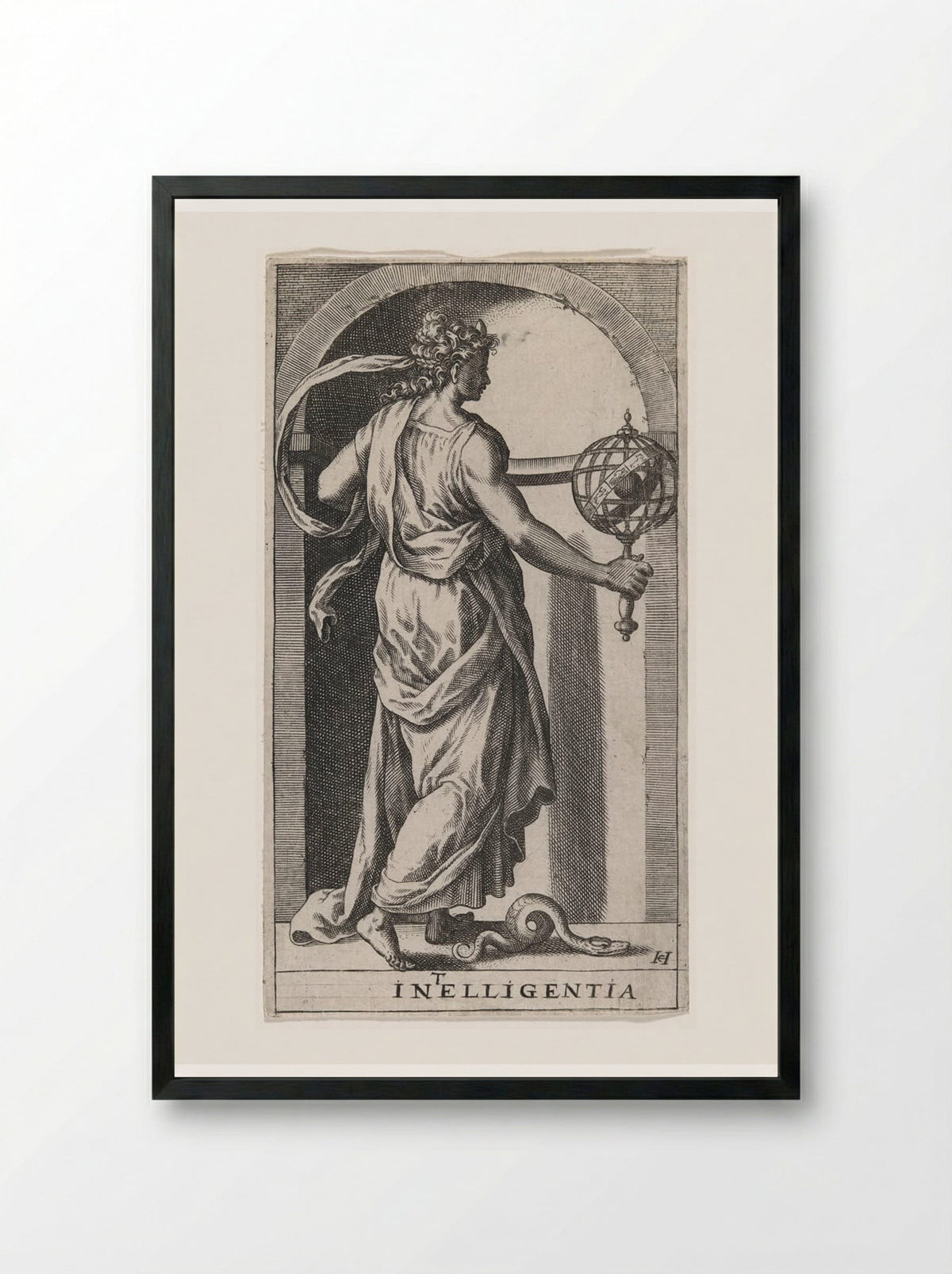 Intelligentia - Hans Collaert the Elder - Framed Print Black