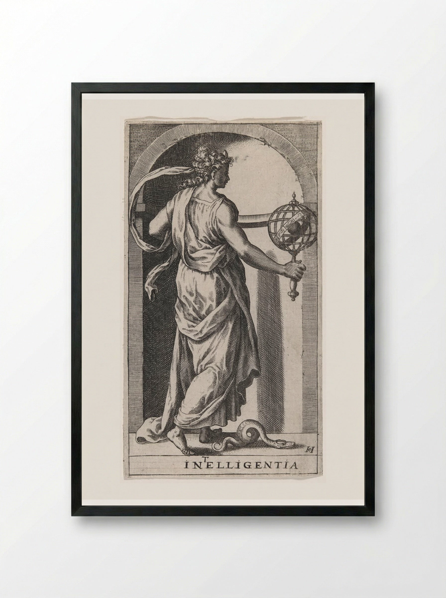 Intelligentia - Hans Collaert the Elder - Framed Print Black