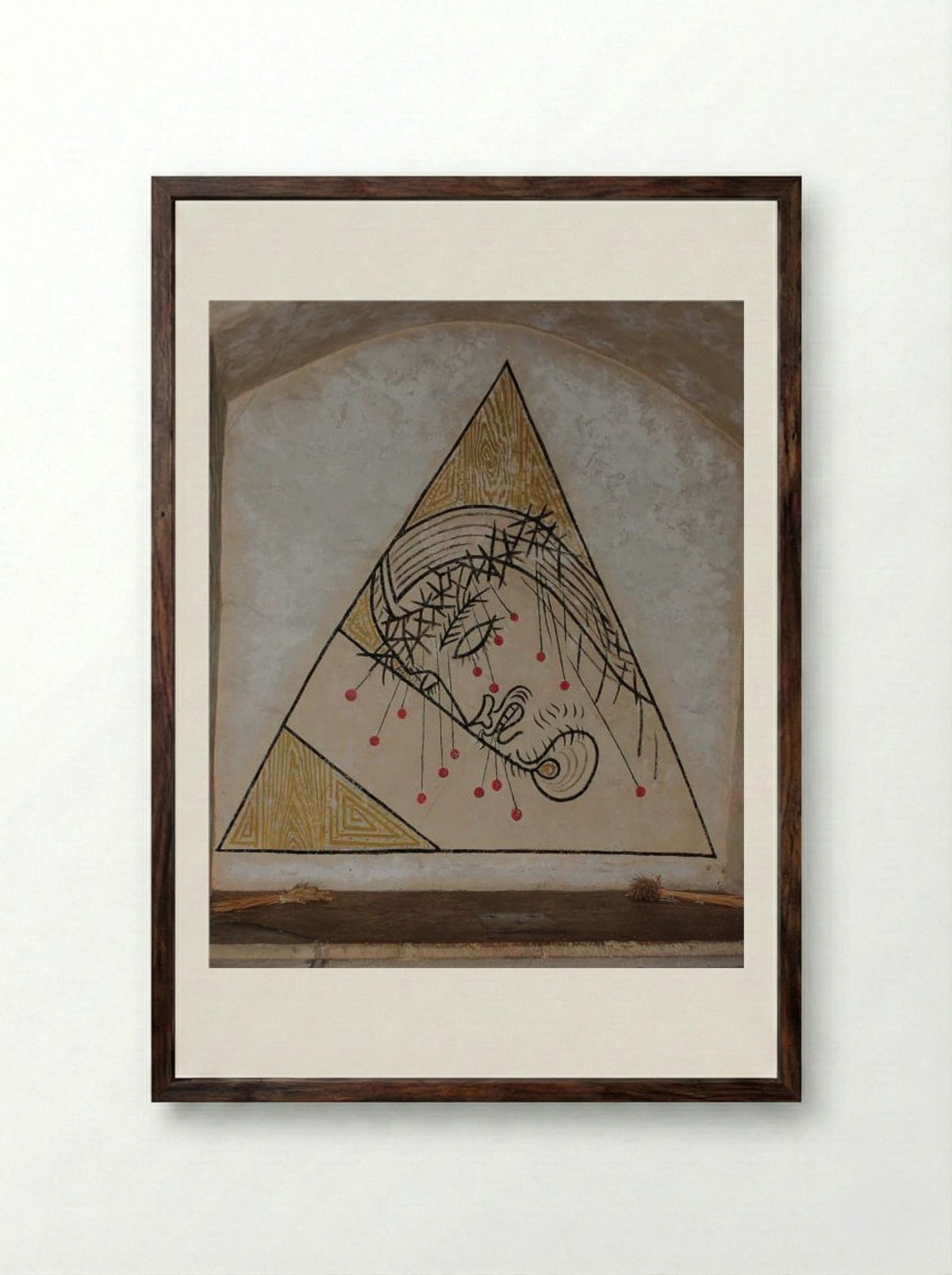 Interieur chapelle Saint Blaise - Jean Cocteau - Framed Print Dark Wood