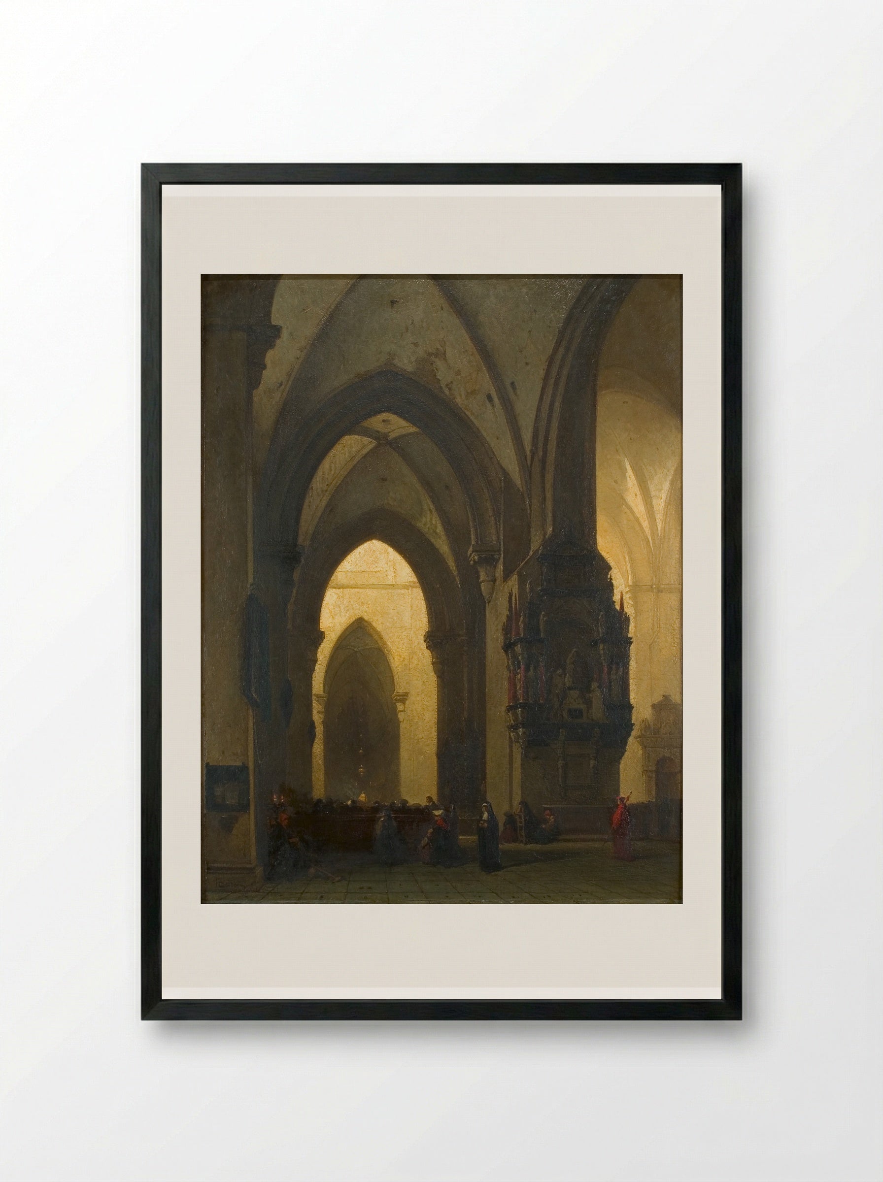 Interieur van de Domkerk te Trier - Johannes Bosboom - Framed Print Black