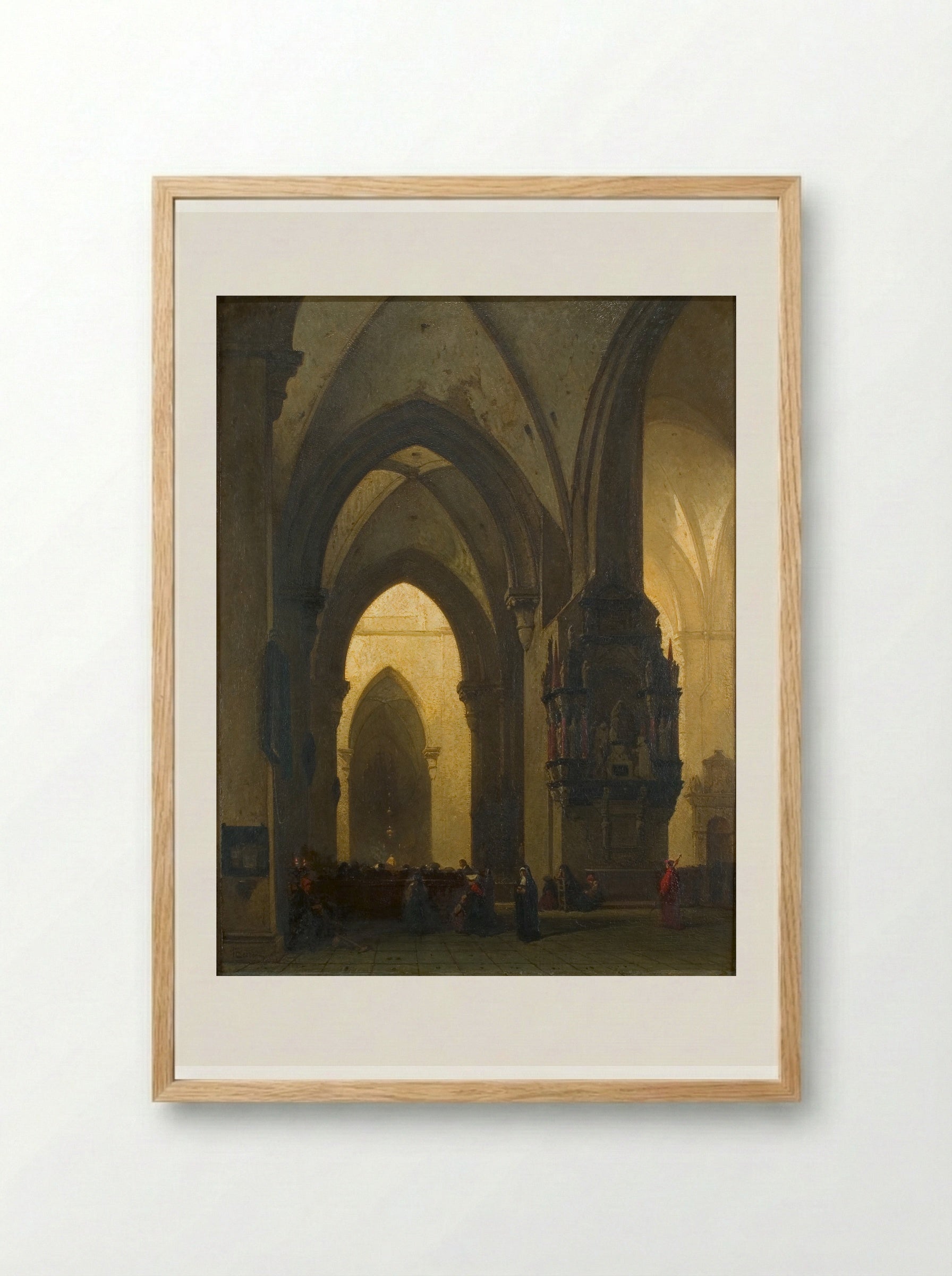 Interieur van de Domkerk te Trier - Johannes Bosboom - Framed Print Wood