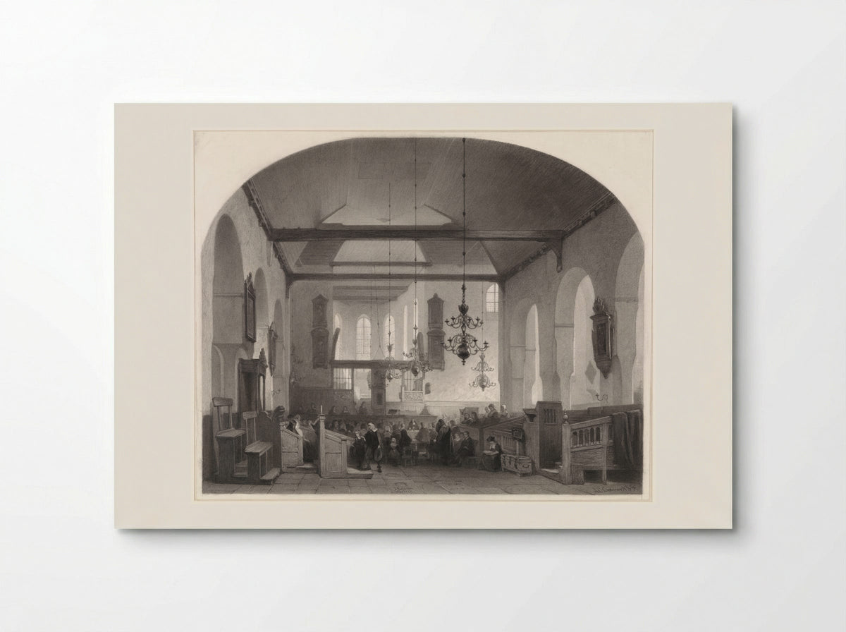 Interieur van de Geertekerk te Utrecht - Anthony Cornelis Cramer - Poster