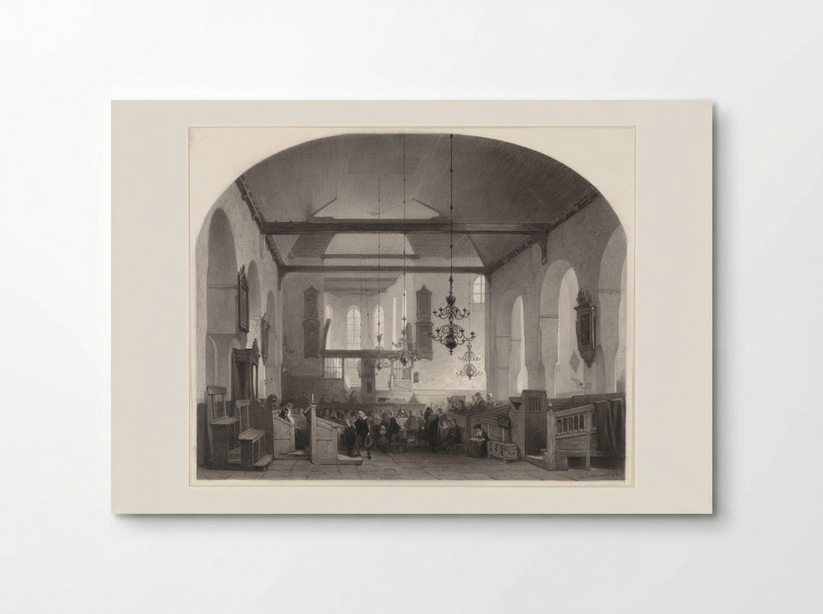 Interieur van de Geertekerk te Utrecht - Anthony Cornelis Cramer - Poster