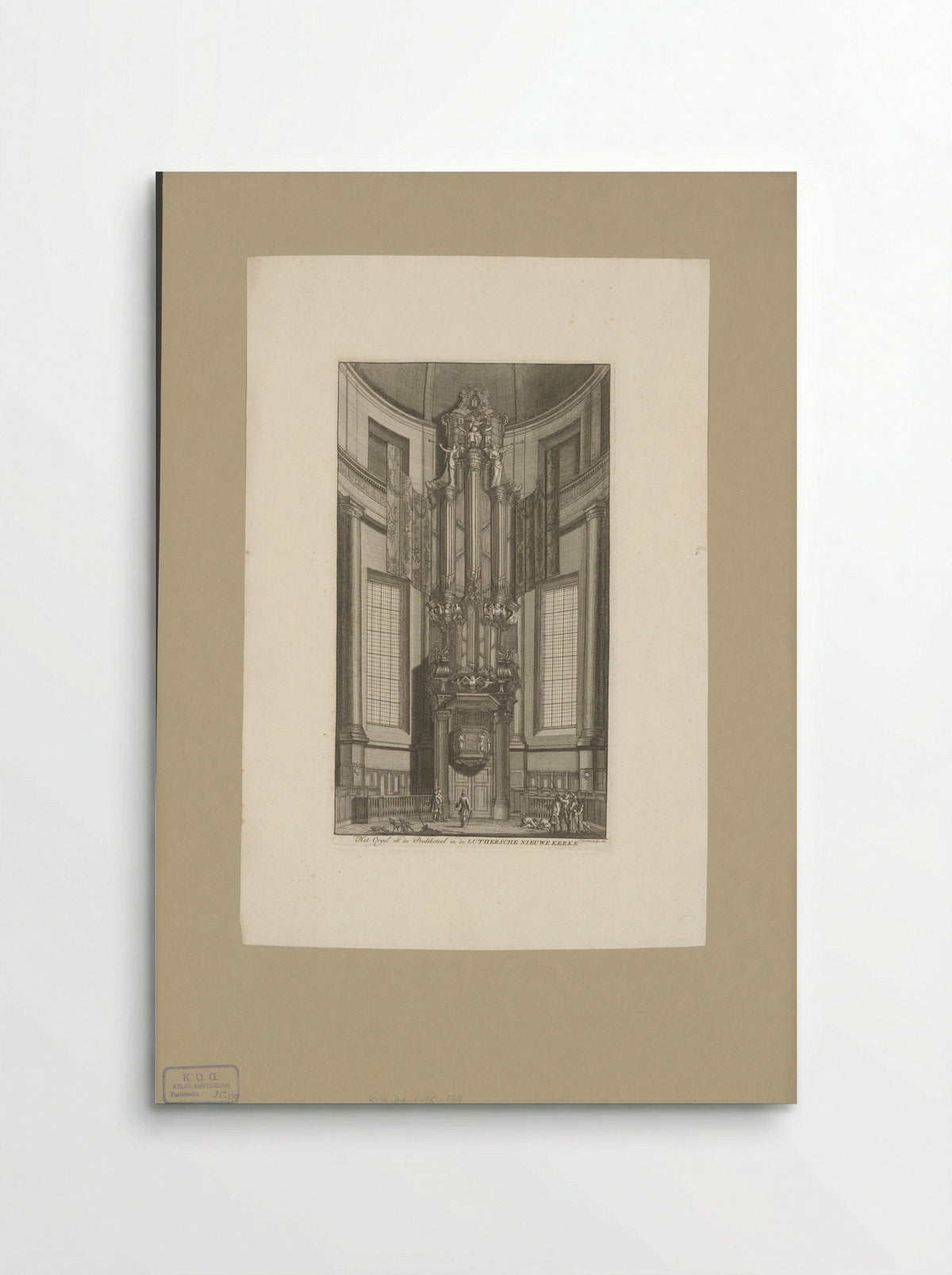 Interieur van de Nieuwe Lutherse Kerk te Amsterdam - Isaak Tirion - Poster