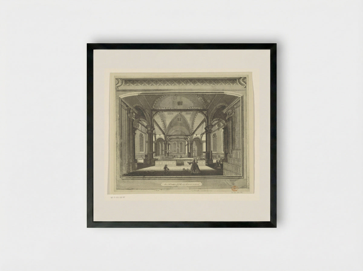 Interieur van de Noorderkerk te Amsterdam - Pieter van den Berge - Framed Print Black