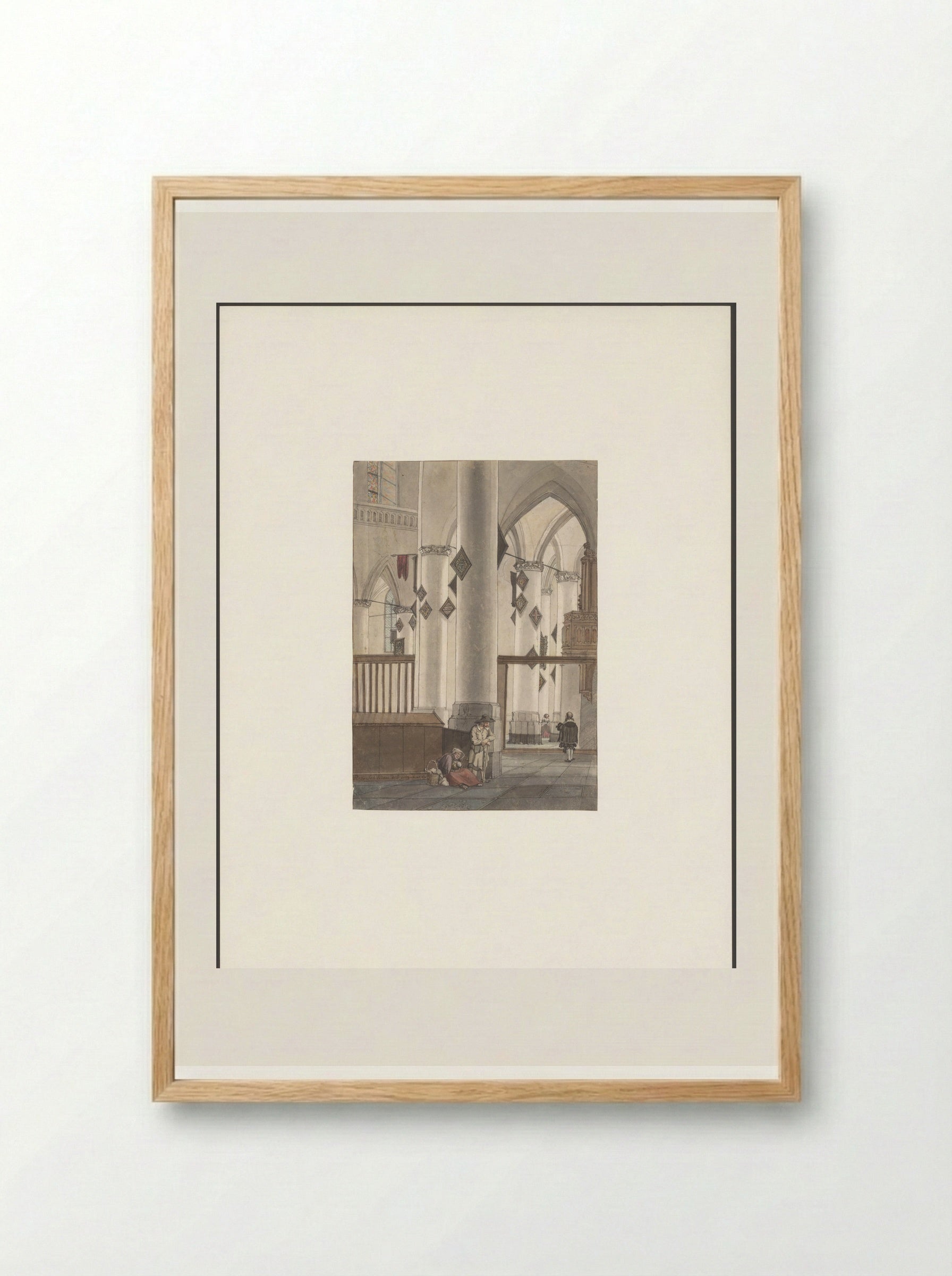 Interieur van de Oude Kerk - Cornelis Ploos van Amstel - Framed Print Wood