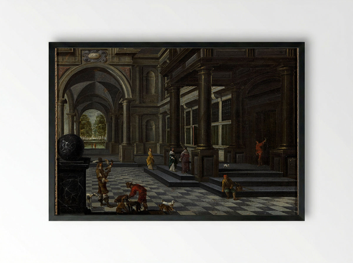 Interieur van de Sint-Jacobskerk te Antwerpen - Daniël de Blieck - Framed Print Black