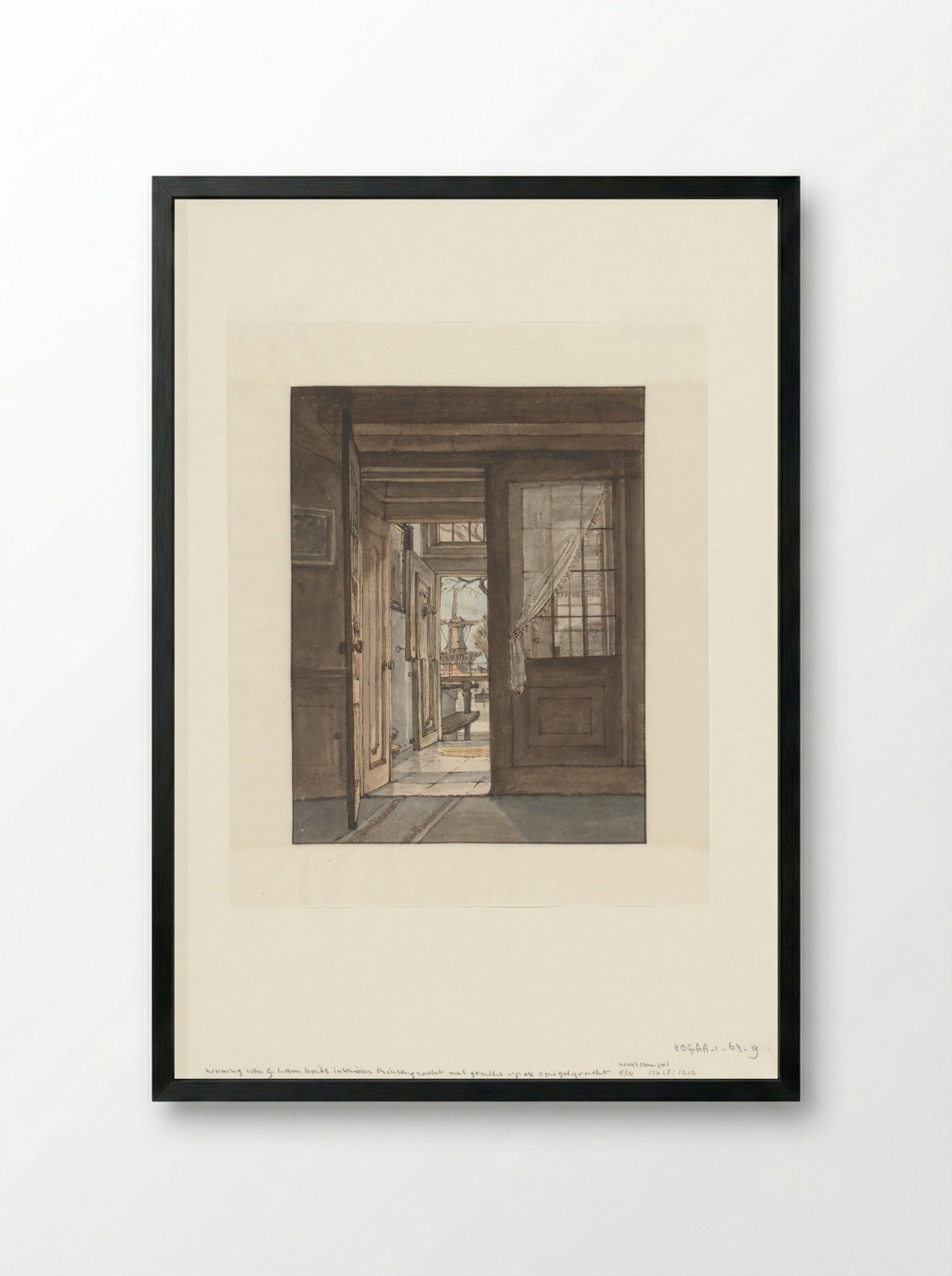 Interieur van de woning van Gerrit Lamberts op de Prinsengracht - Gerrit Lamberts - Framed Print Black
