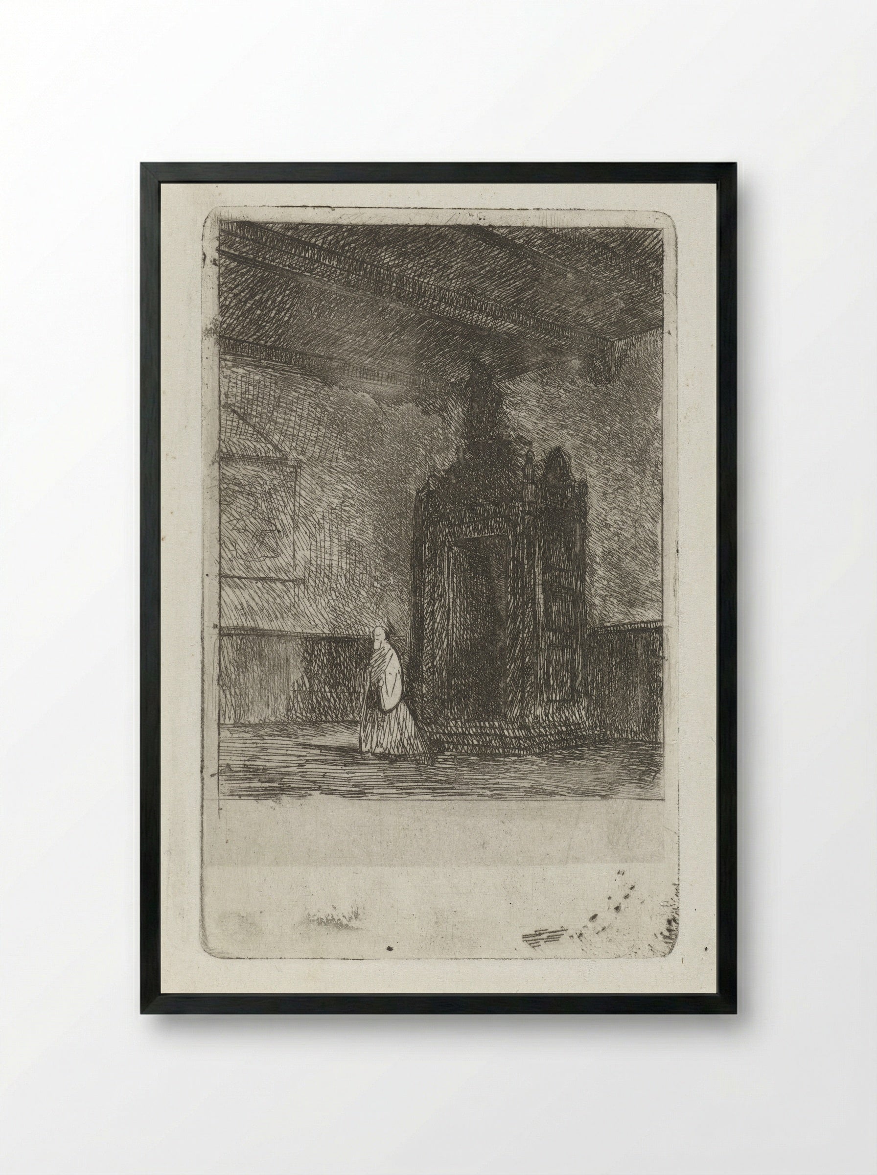 Interieur van een liturgisch gebouw - Jan Diederikus Kruseman - Framed Print Black