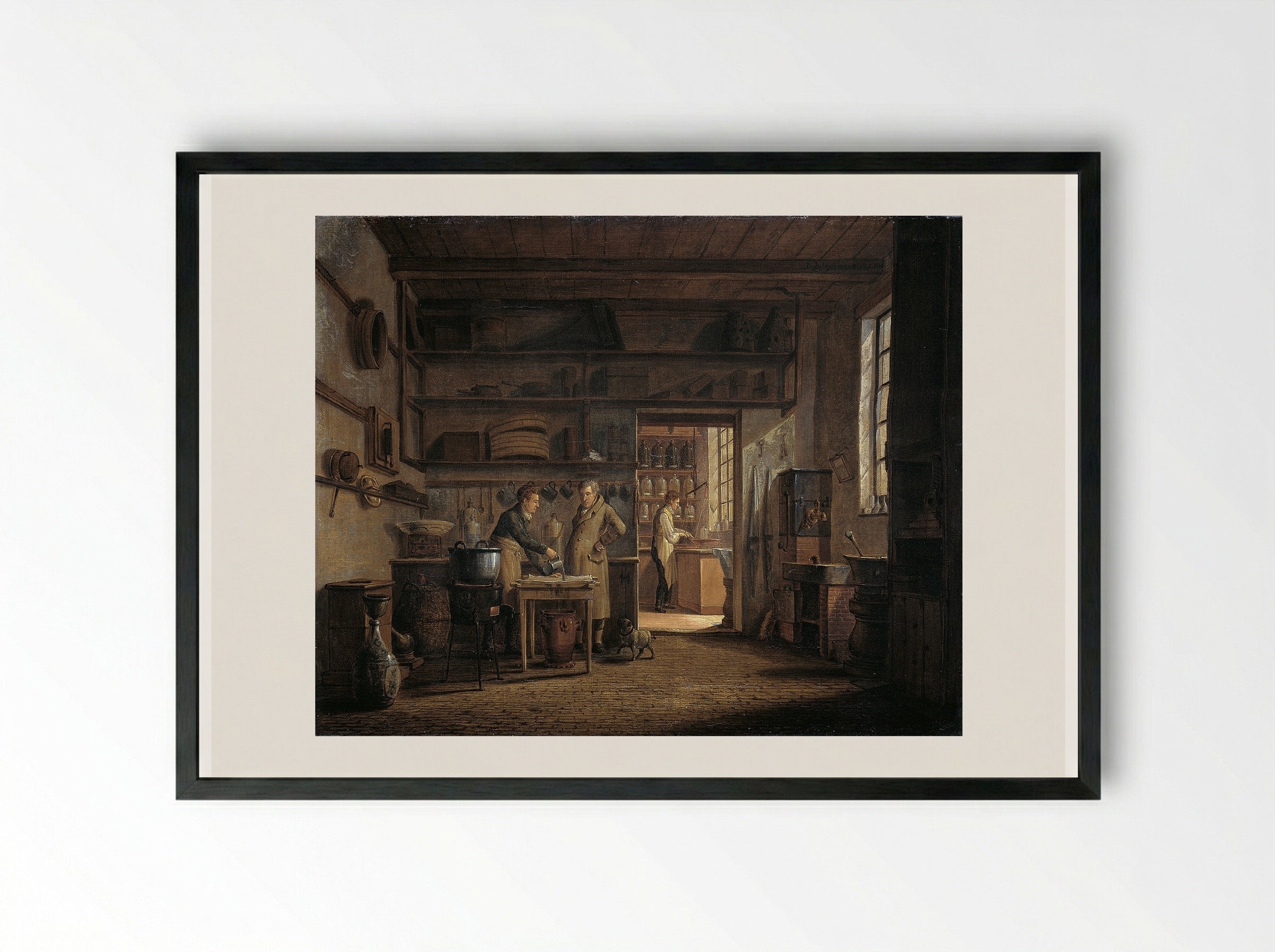 Interieur van het 'Stoockhuys' van apotheker A. d'Ailly - Johannes Jelgerhuis - Framed Print Black