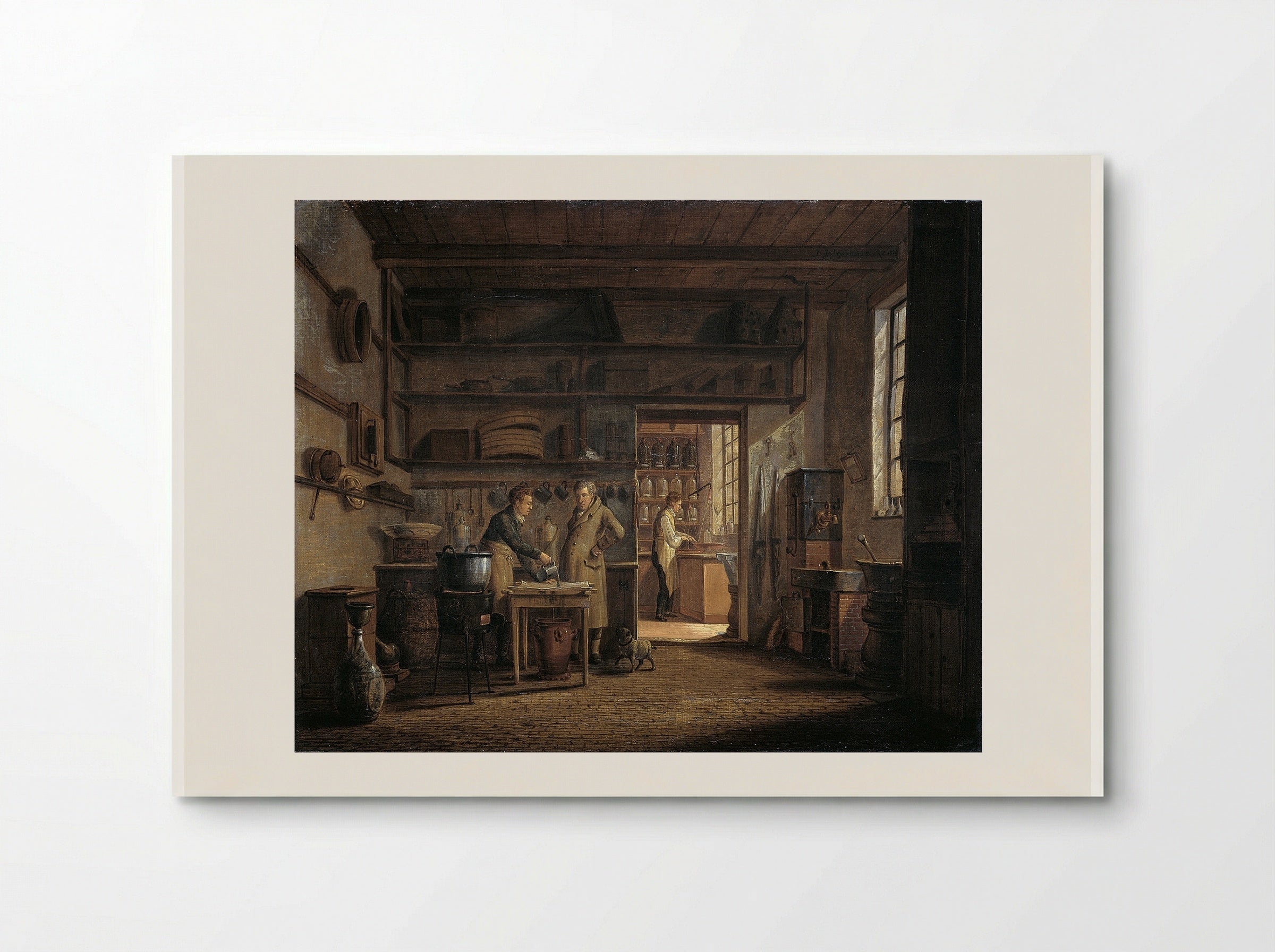 Interieur van het 'Stoockhuys' van apotheker A. d'Ailly - Johannes Jelgerhuis - Poster