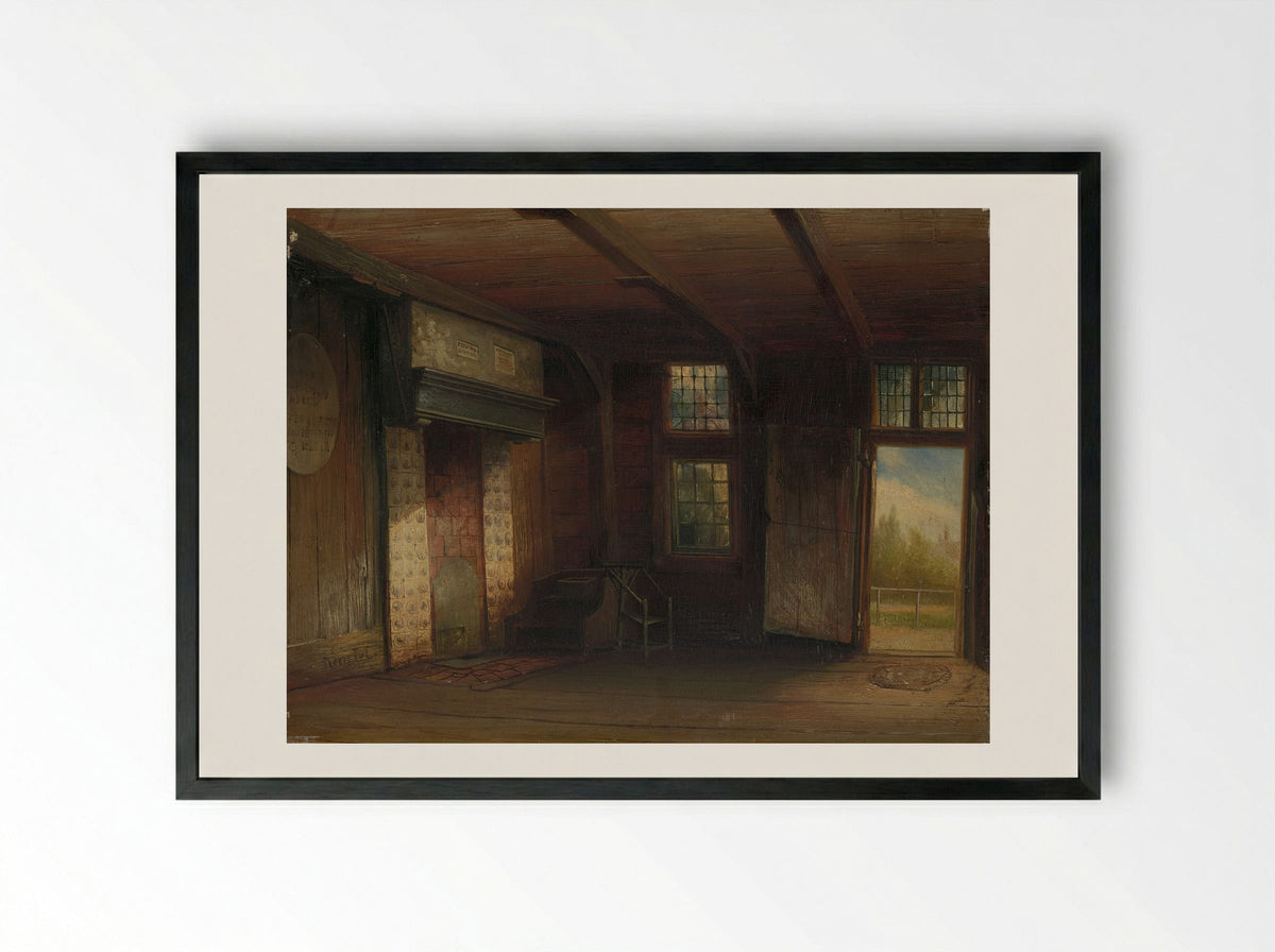 Interieur van het Tsaar Peterhuisje te Zaandam - Pierre Tetar van Elven - Framed Print Black