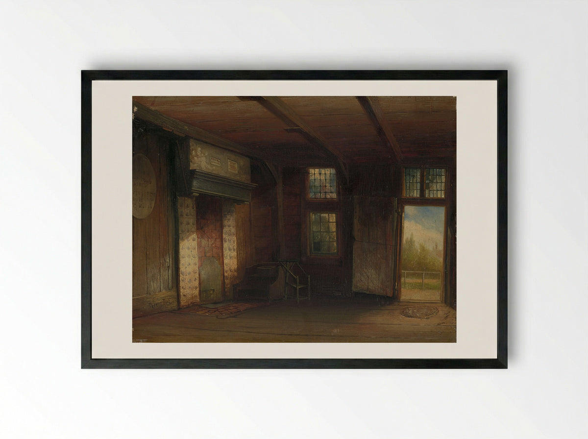 Interieur van het Tsaar Peterhuisje te Zaandam - Pierre Tetar van Elven - Framed Print Black