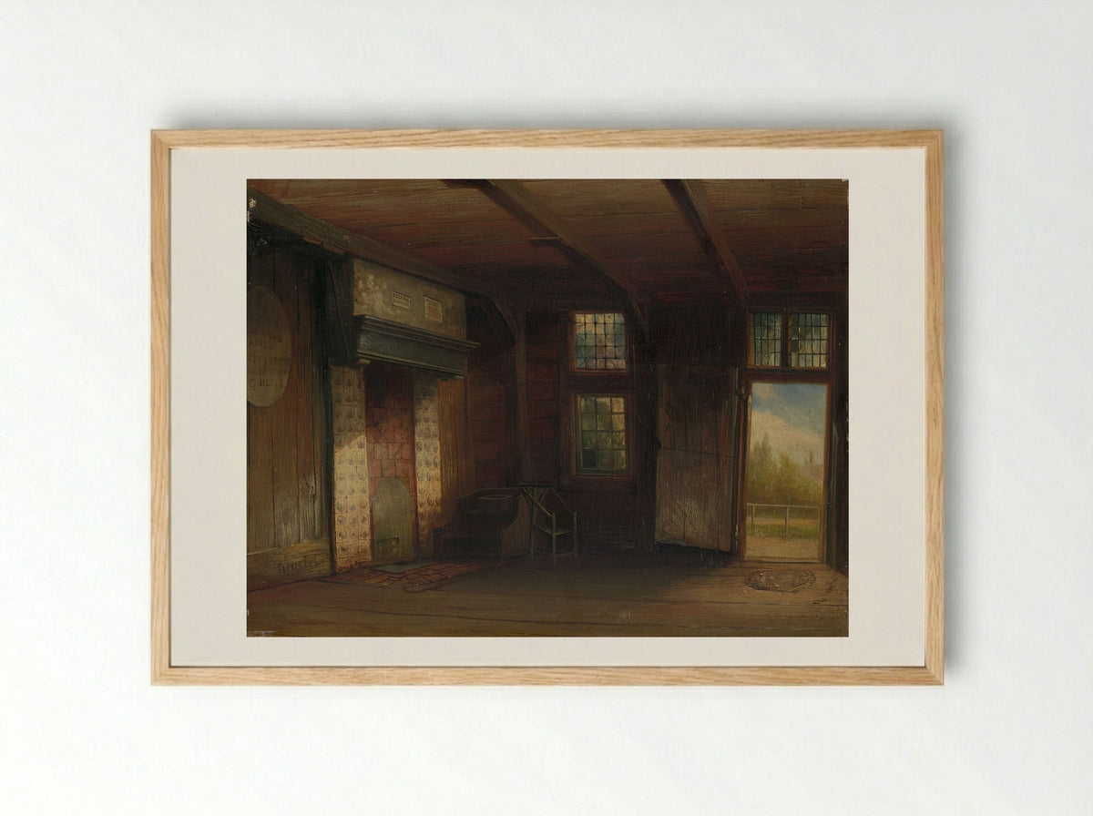Interieur van het Tsaar Peterhuisje te Zaandam - Pierre Tetar van Elven - Framed Print Wood