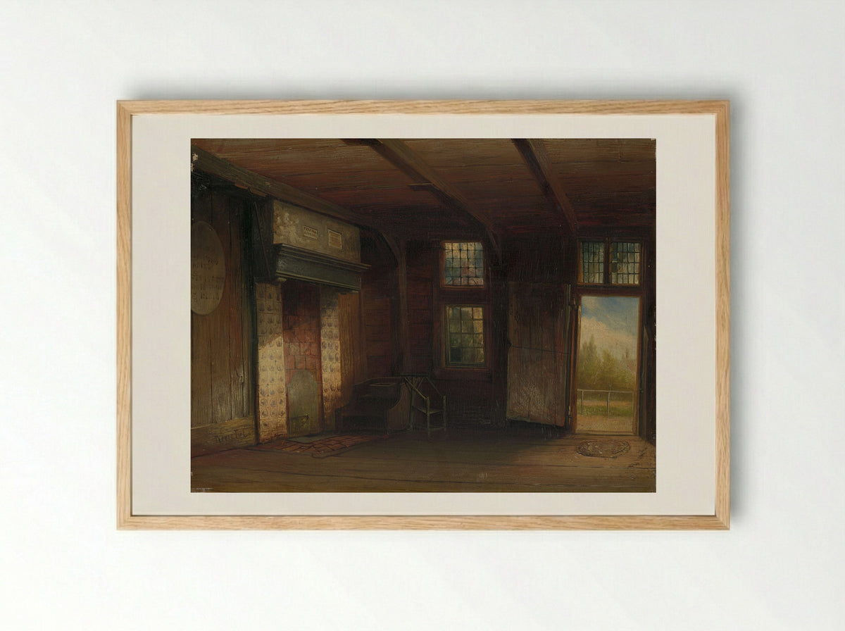 Interieur van het Tsaar Peterhuisje te Zaandam - Pierre Tetar van Elven - Framed Print Wood