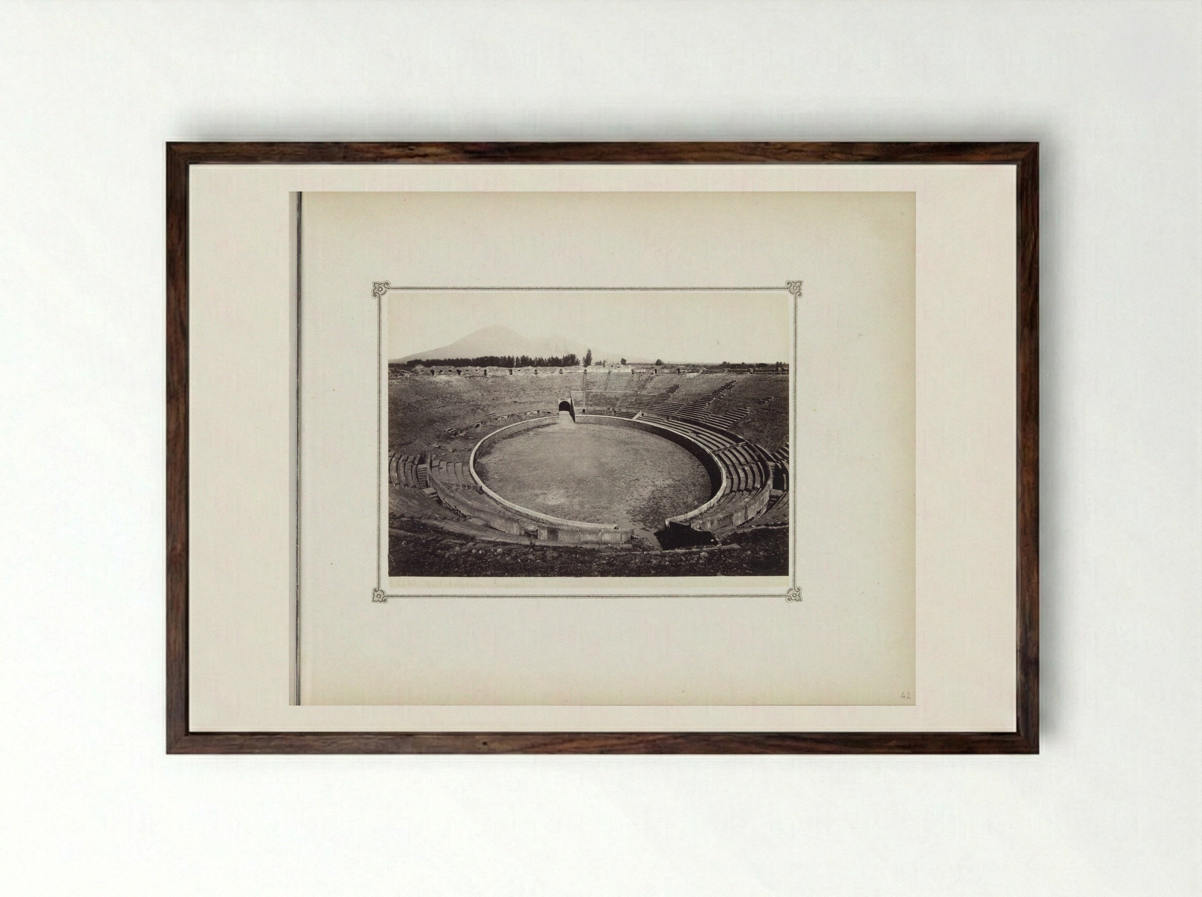 Interieur van het amfitheater in Pompeï - Giorgio Sommer - Framed Print Dark Wood