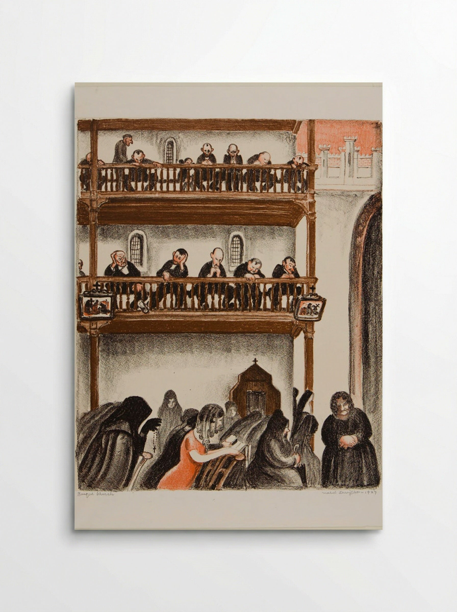 Interior, Basque Church - Mabel Dwight - Poster