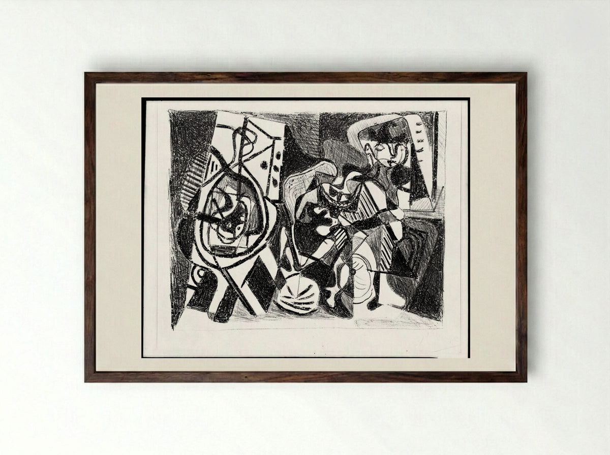 Interior Scene - Pablo Picasso - Framed Print Dark Wood
