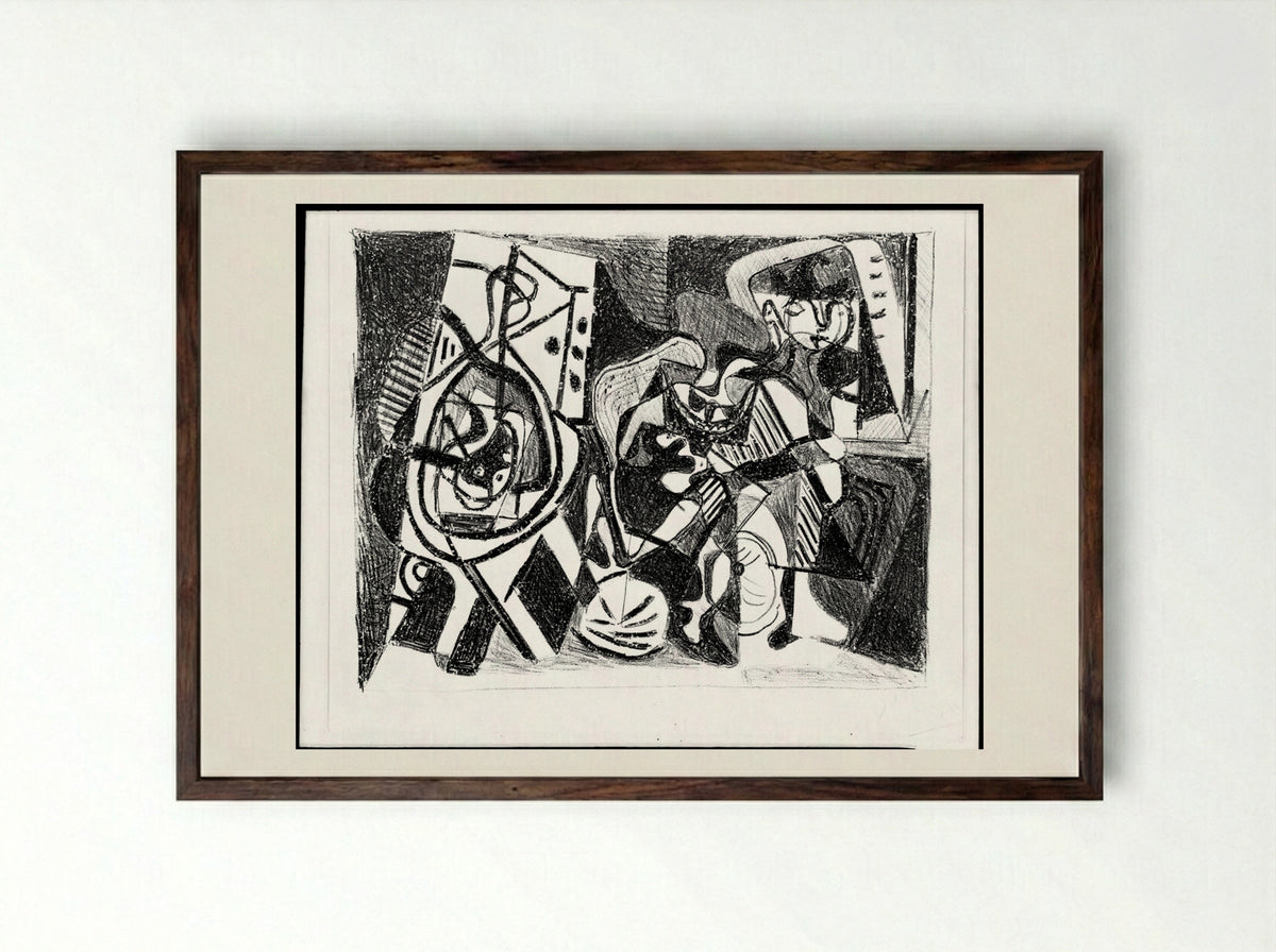 Interior Scene - Pablo Picasso - Framed Print Dark Wood