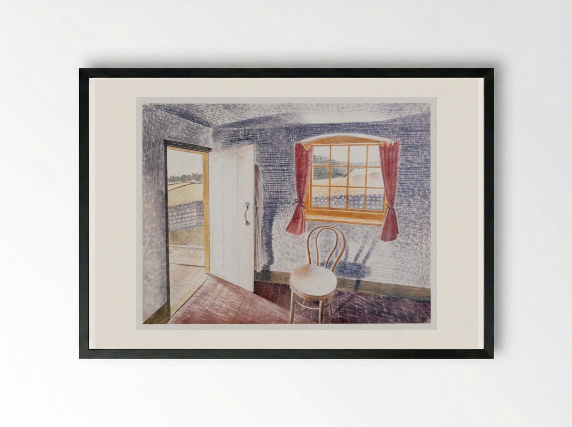 Interior at Furlongs - Eric Ravilious - Framed Print Black