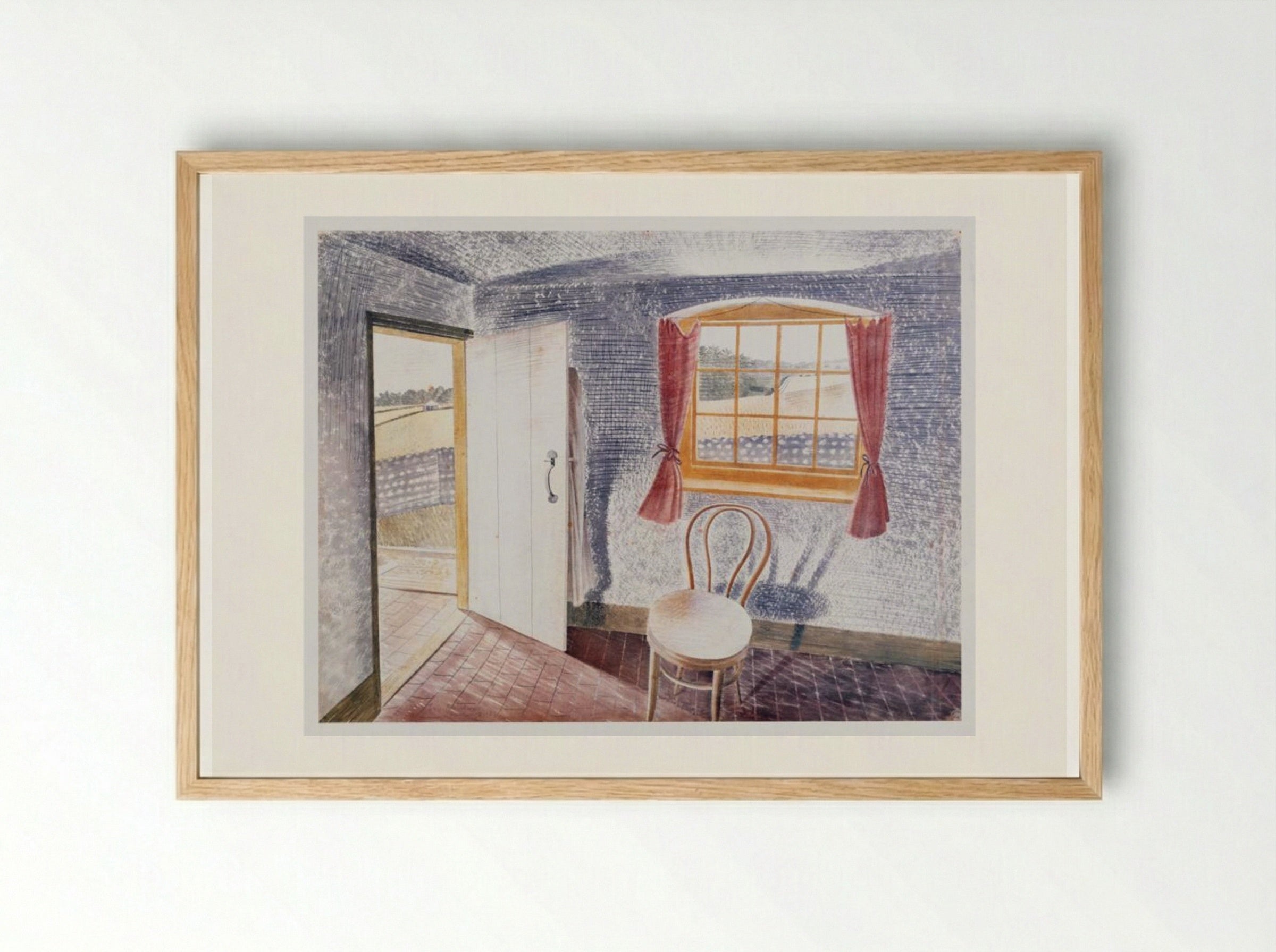 Interior at Furlongs - Eric Ravilious - Framed Print Wood