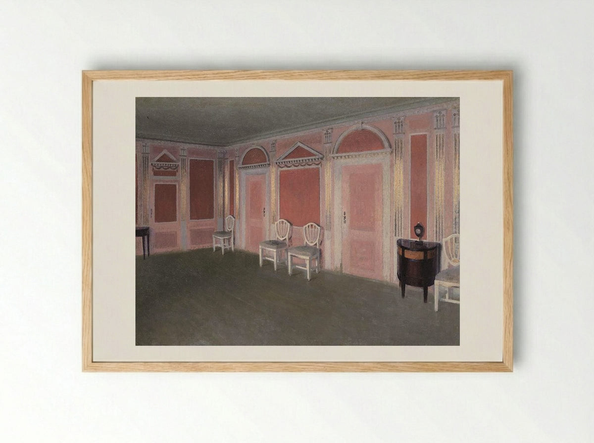 Interior in Louis Seize style. From the artist's home. Rahbeks Allé - Vilhelm Hammershøi - Framed Print Wood