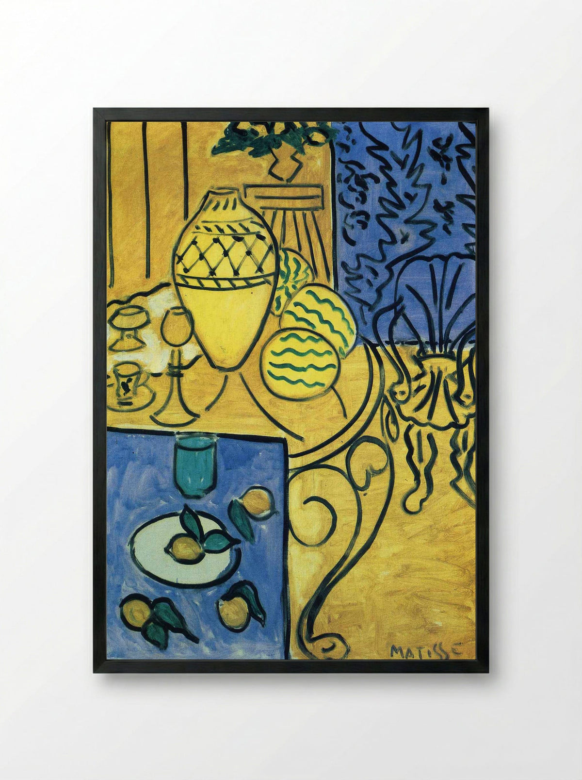 Interior in Yellow - Henri Matisse - Framed Print Black