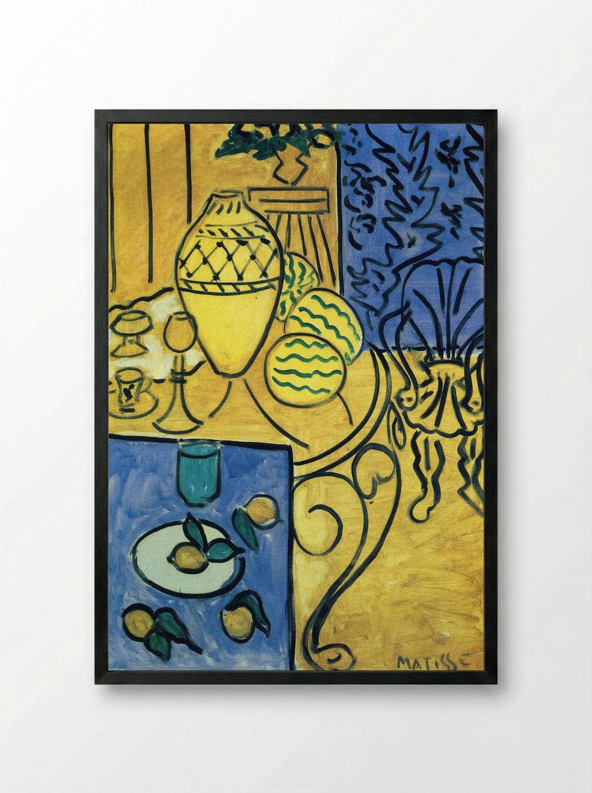 Interior in Yellow - Henri Matisse - Framed Print Black
