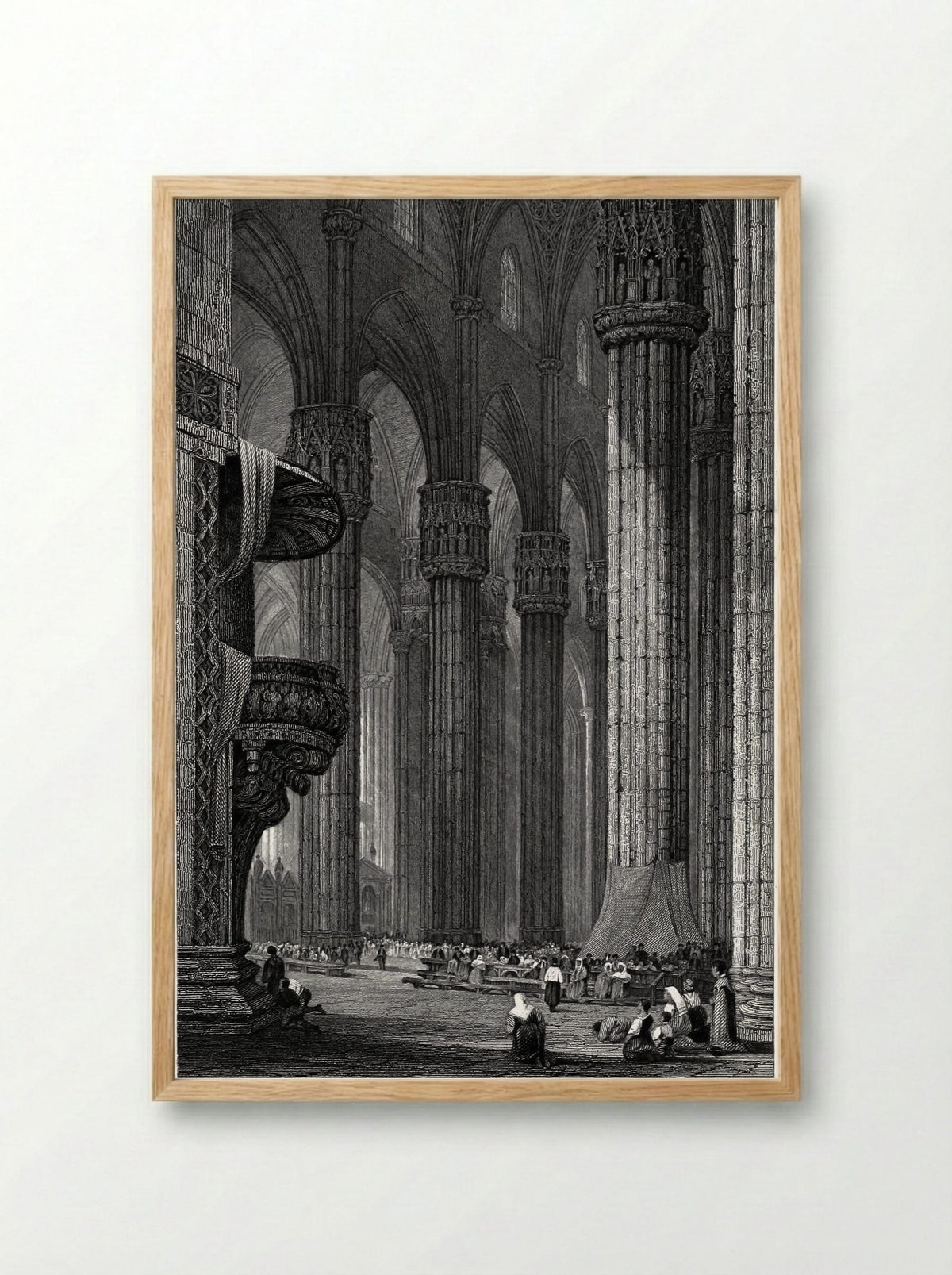 Interior of Milan Cathedral - Samuel Prout - Framed Print Wood
