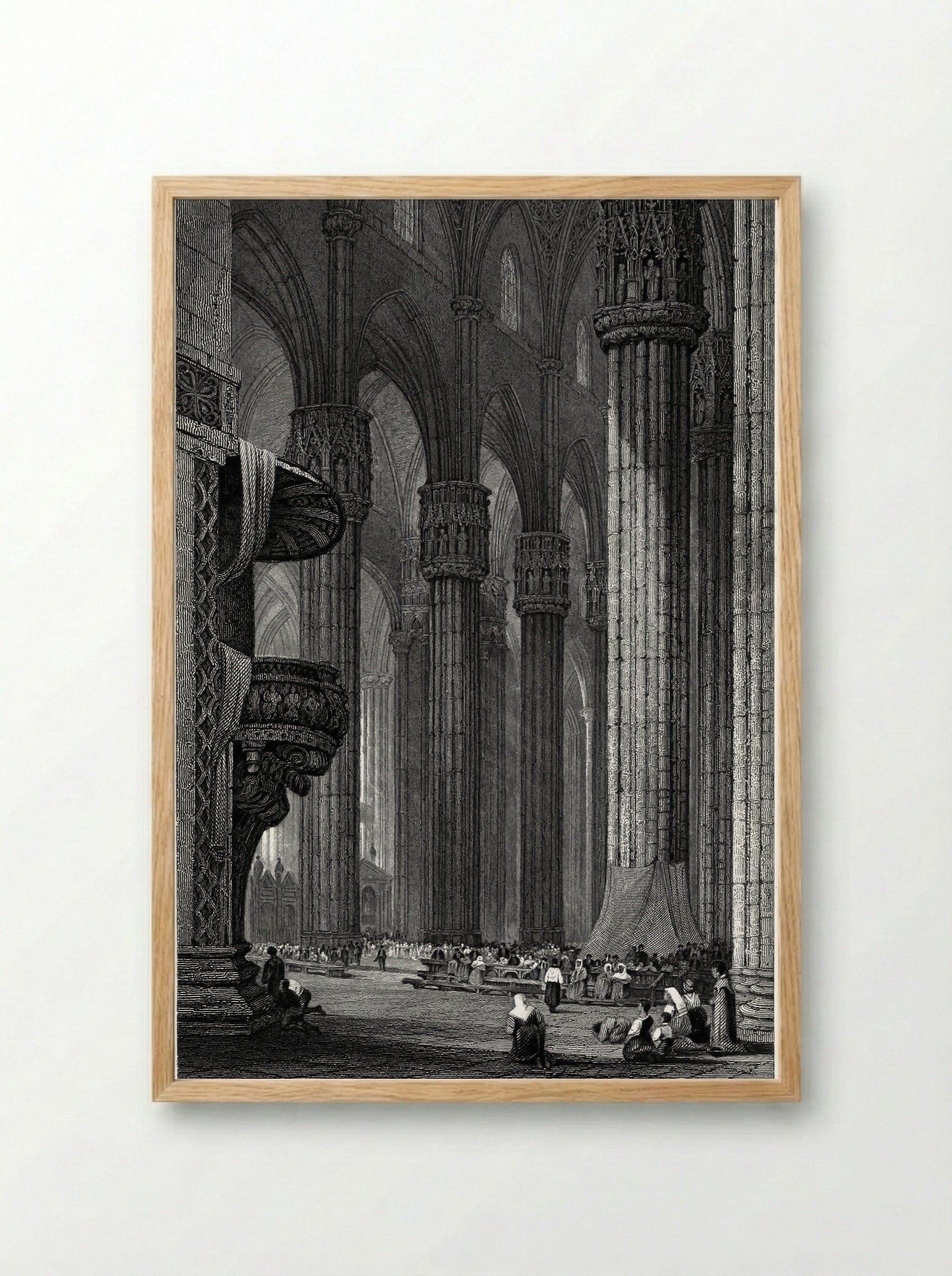 Interior of Milan Cathedral - Samuel Prout - Framed Print Wood