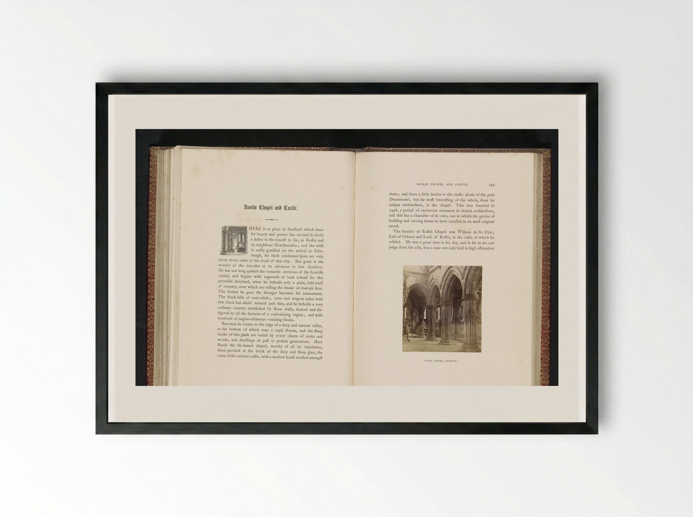 Interior of Rosslyn Chapel - George Washington Wilson - Framed Print Black