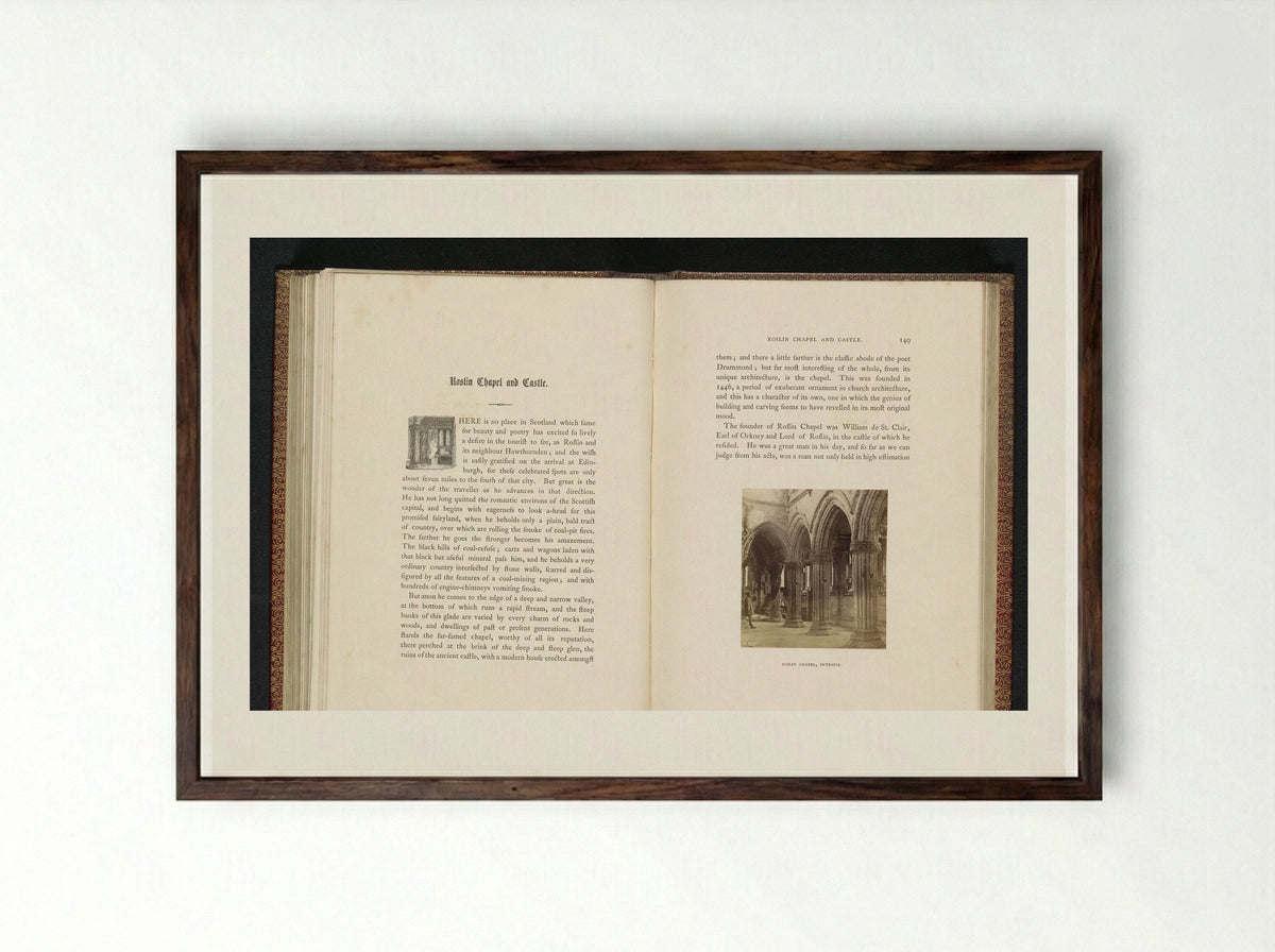 Interior of Rosslyn Chapel - George Washington Wilson - Framed Print Dark Wood