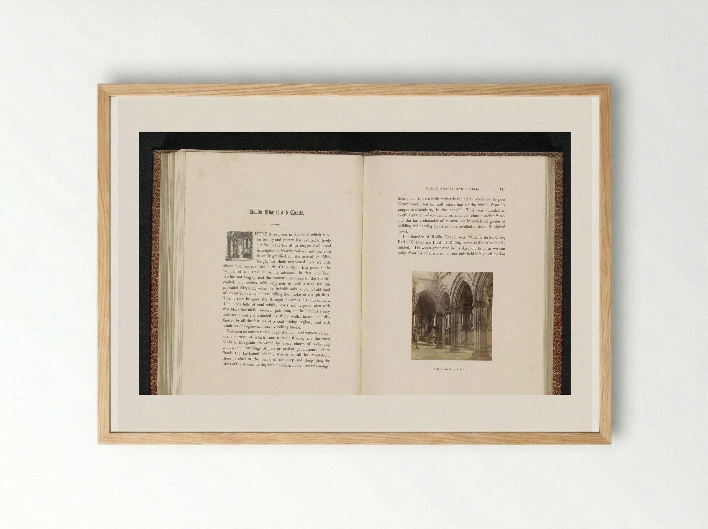 Interior of Rosslyn Chapel - George Washington Wilson - Framed Print Wood
