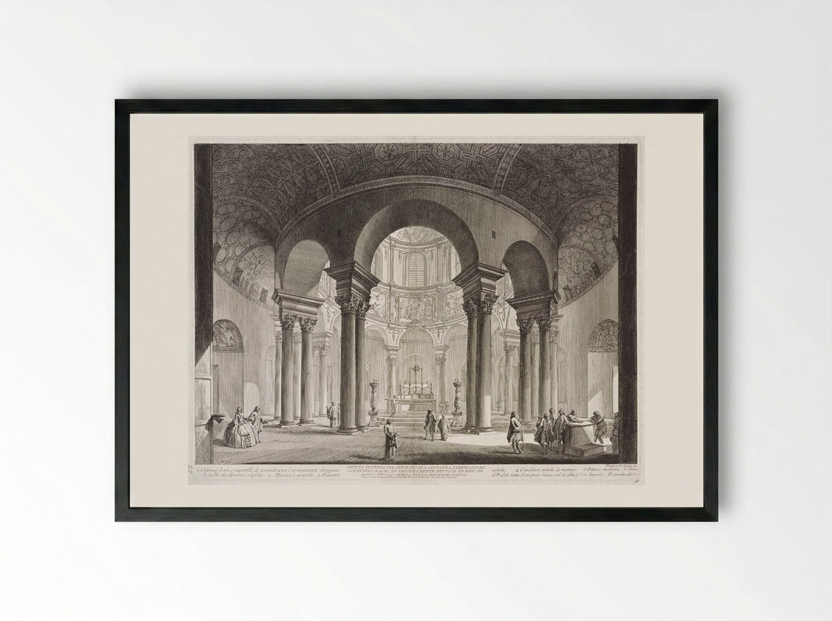 Interior of S. Costanza - Giovanni Battista Piranesi - Framed Print Black