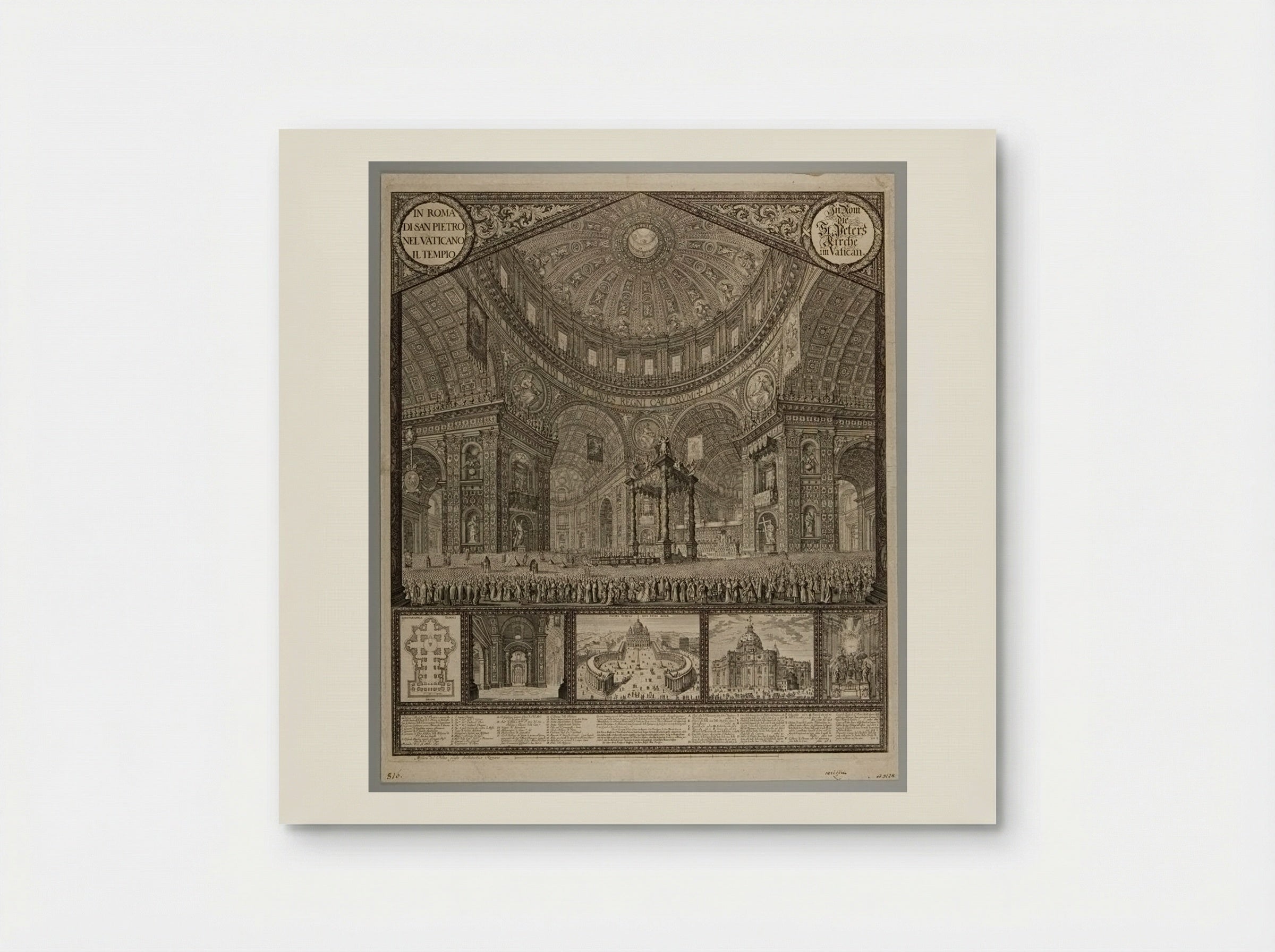 Interior of Saint Peter's at the Jubilee in 1700, under Clement XII - Johann Ulrich Kraus - Poster