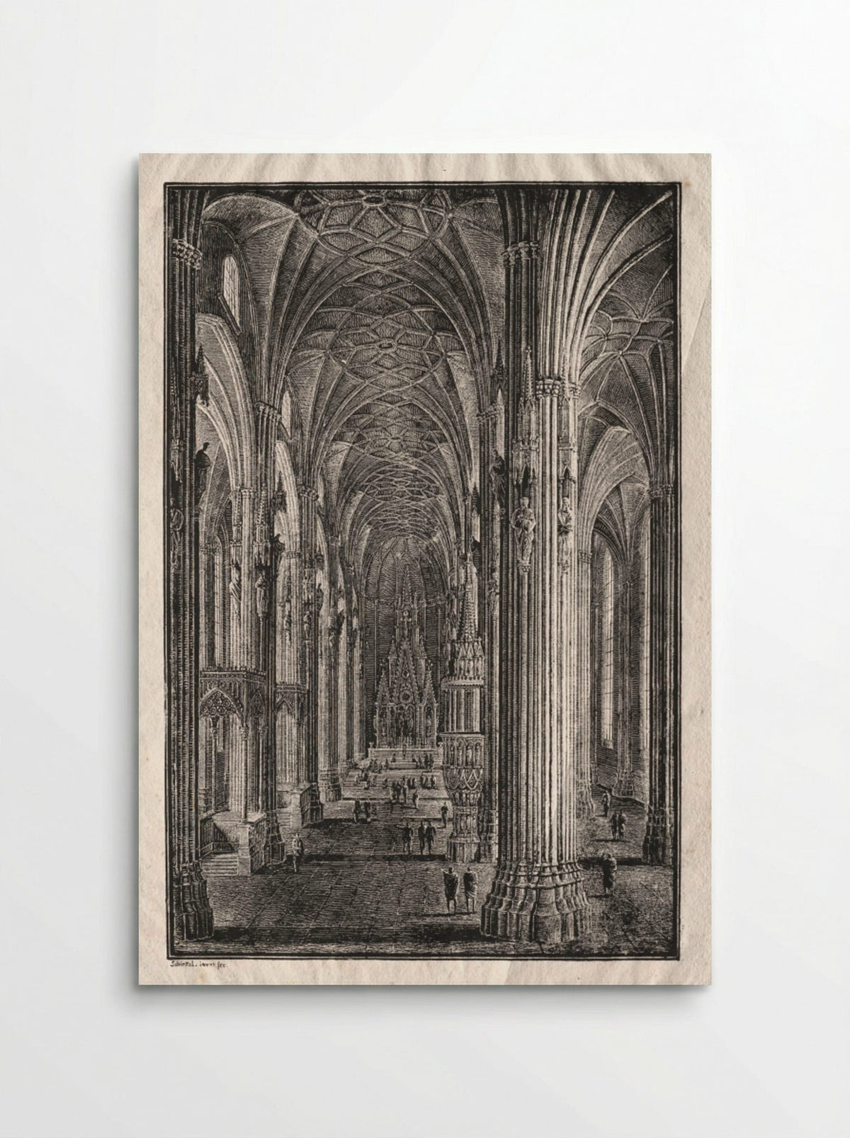 Interior of St. Stephen's Cathedral in Vienna - Karl Friedrich Schinkel - Poster
