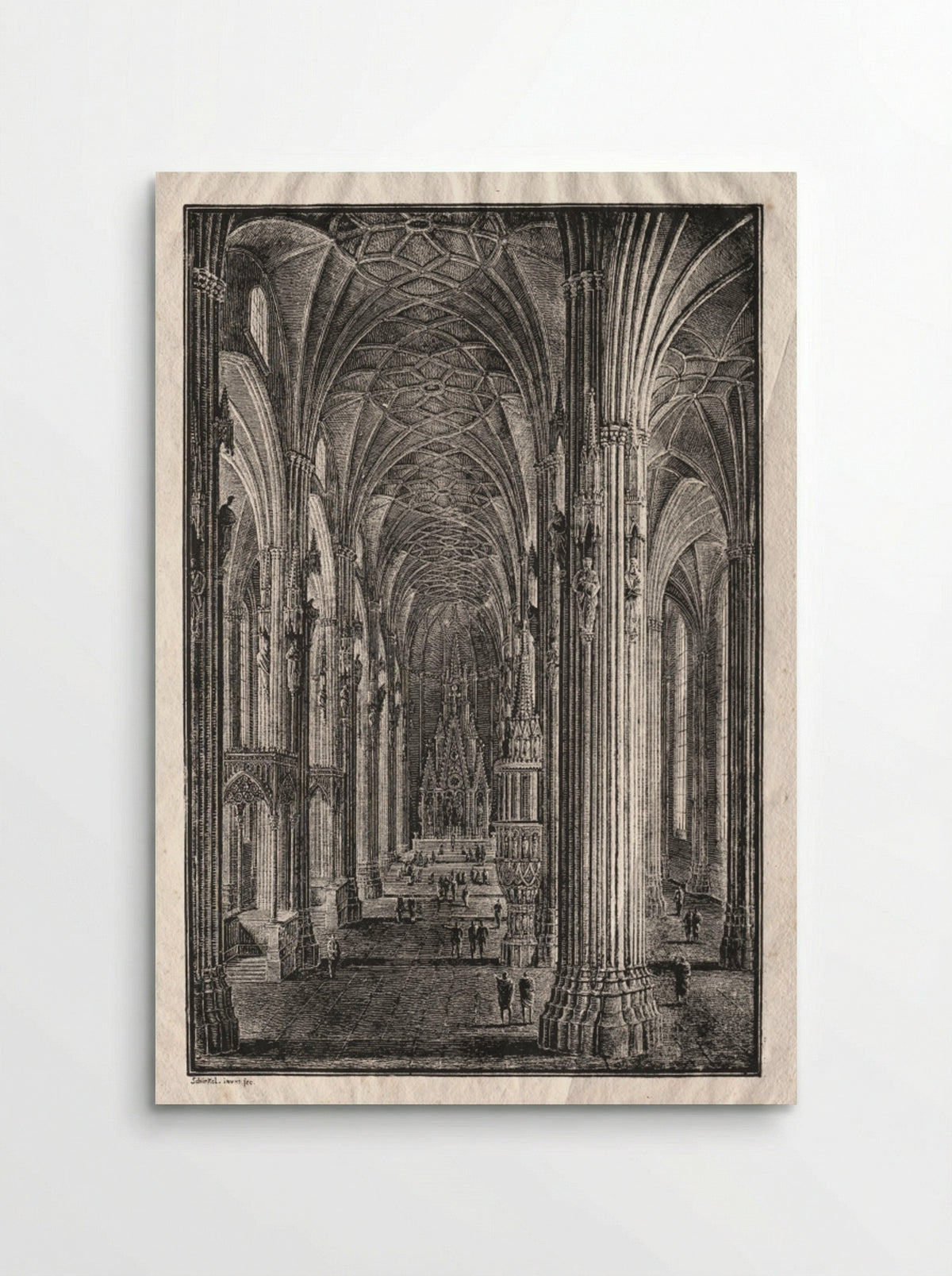 Interior of St. Stephen's Cathedral in Vienna - Karl Friedrich Schinkel - Poster