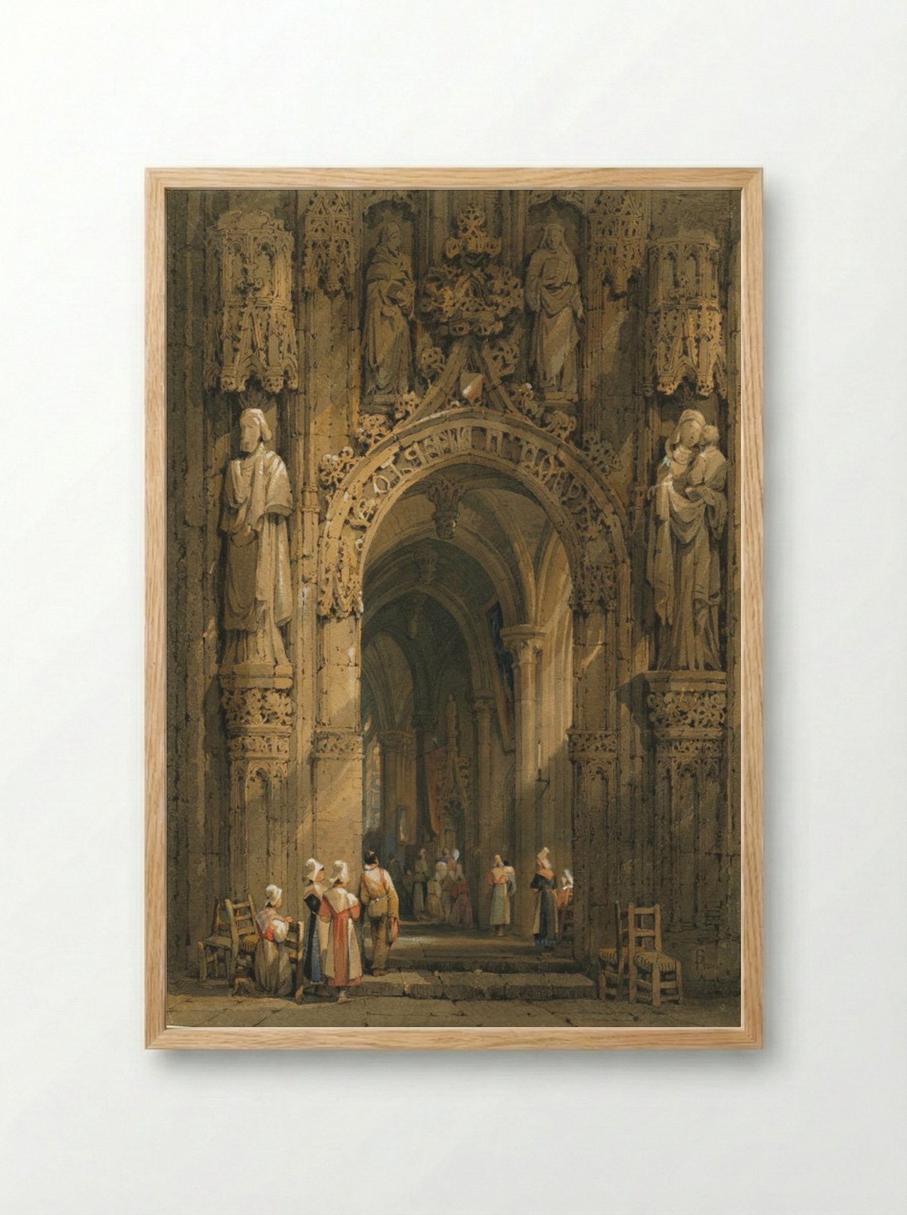 Interior of a Cathedral - Samuel Prout - Framed Print Wood