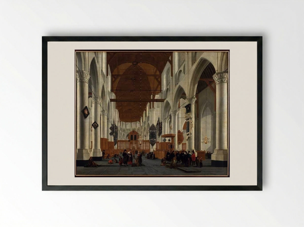 Interior of a Church - Daniël de Blieck - Framed Print Black