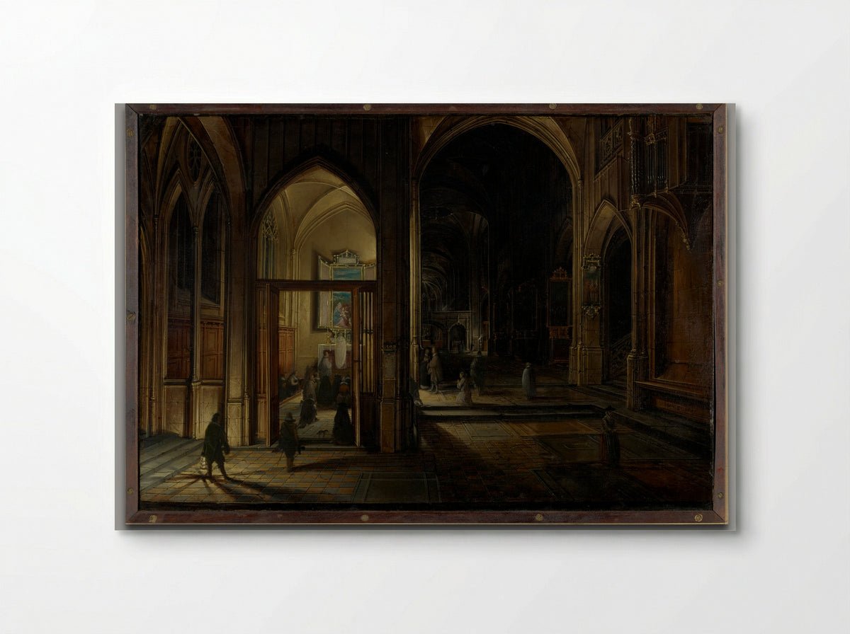 Interior of a Gothic Church at Night - Pieter Neeffs the Younger - Poster