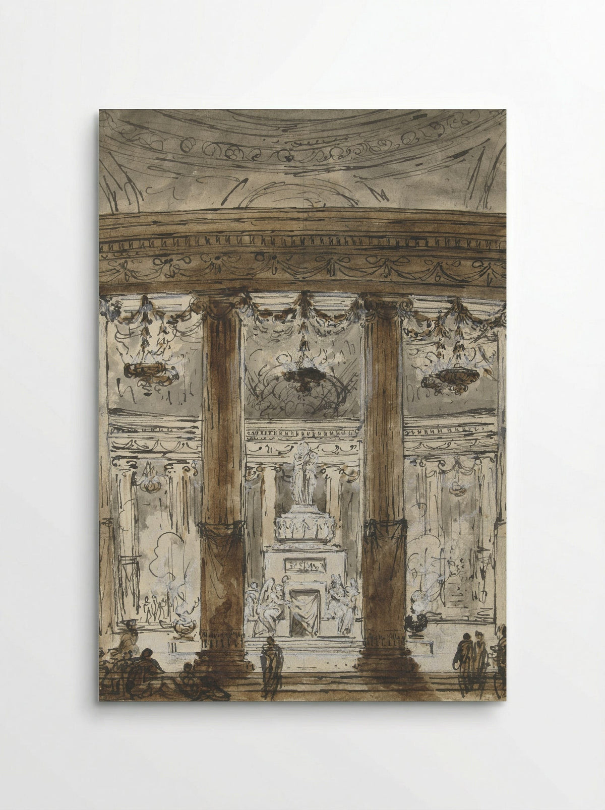 Interior of a Mausoleum - Charles Michel-Ange Challe - Poster